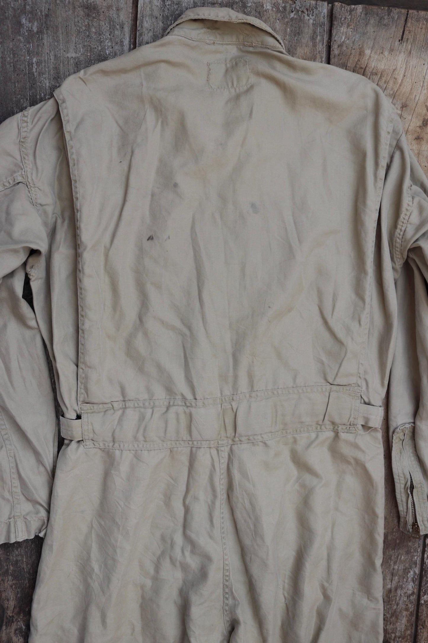 Vintage 1960s USN military flight suit coveralls Vietnam light zone khaki brown overalls MIL C 5390G 40” x 34” x 28” military Conmar