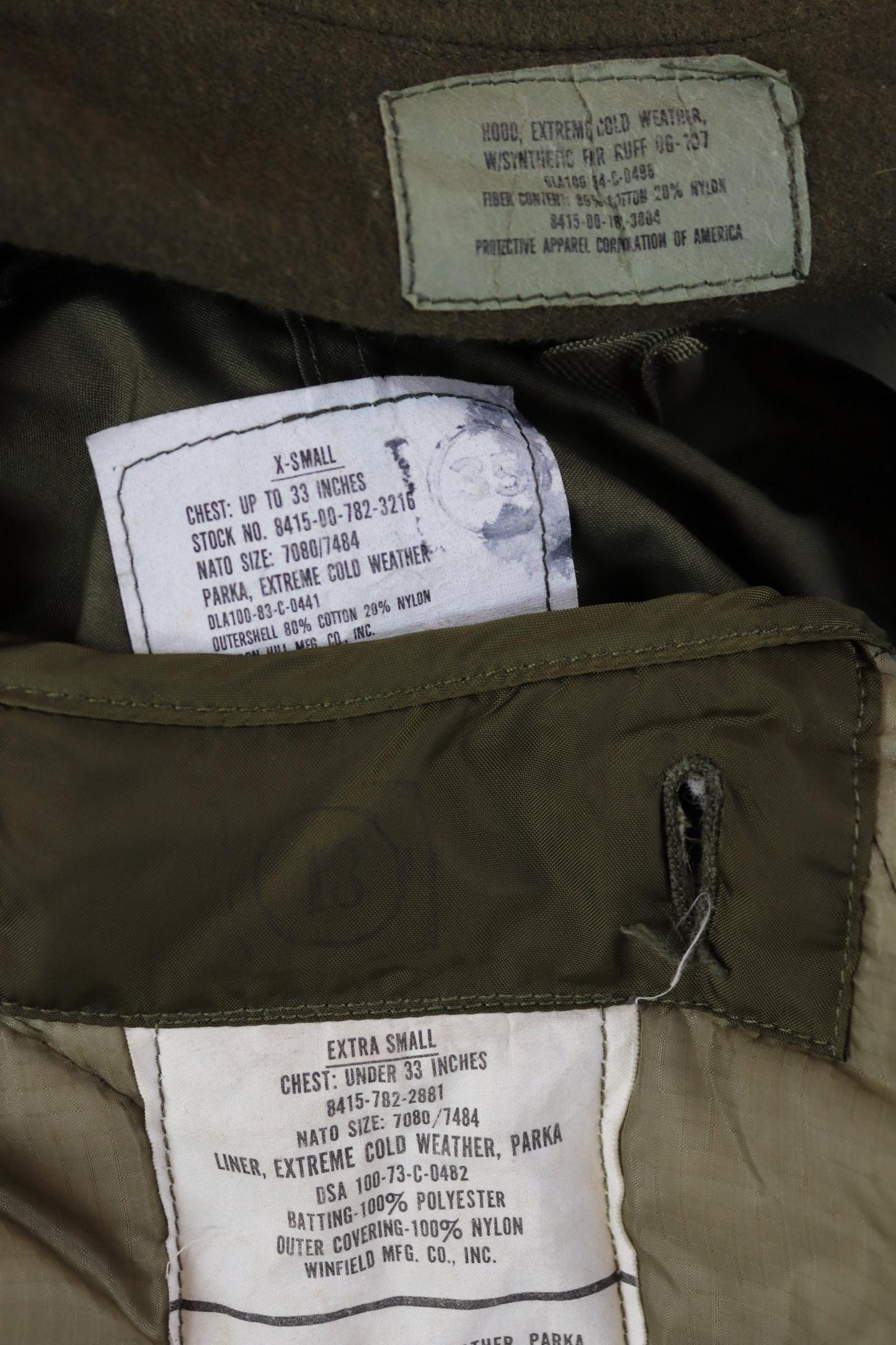 Vintage M65 fishtail parka jacket US military Vietnam era mod scooter 48” chest