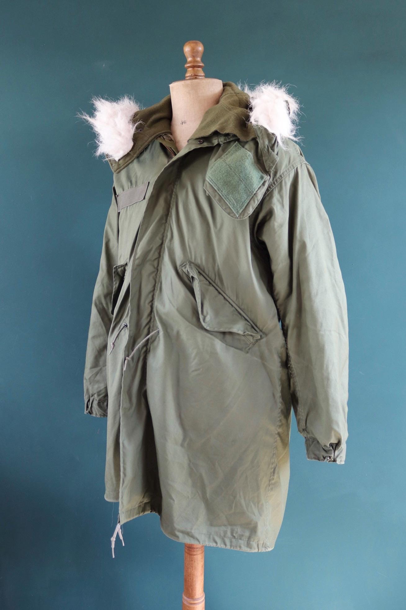 Vintage M65 fishtail parka jacket US military Vietnam era mod scooter 48” chest