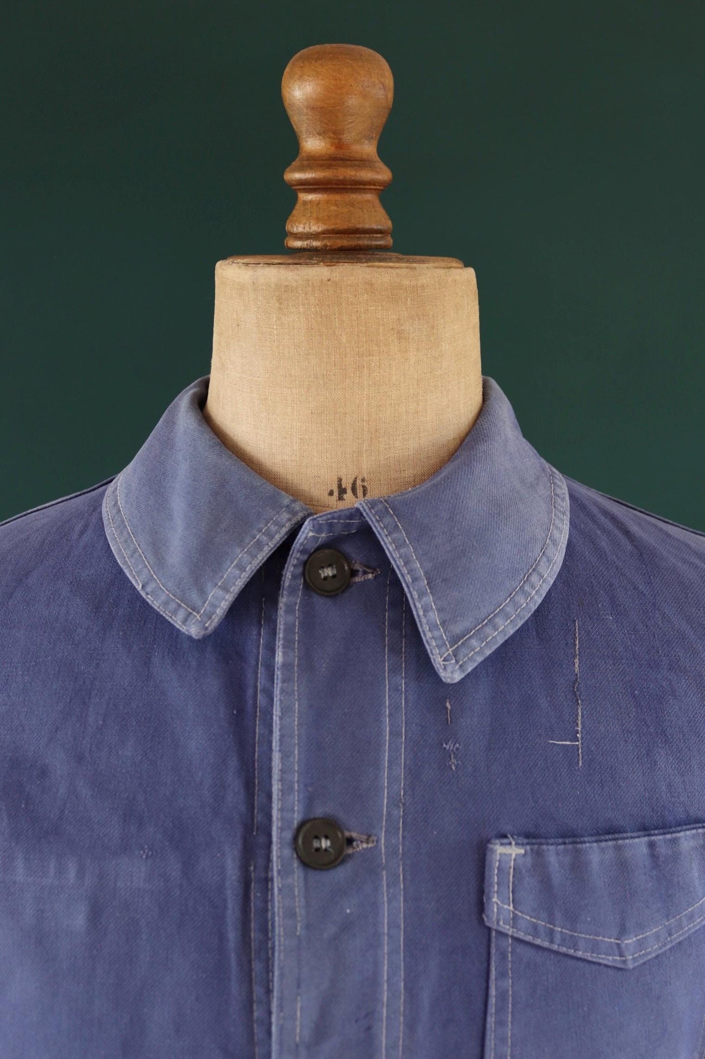 Vintage French blue workwear jacket - 1960s chore coat - cotton twill - 40” chest - bleu de travail