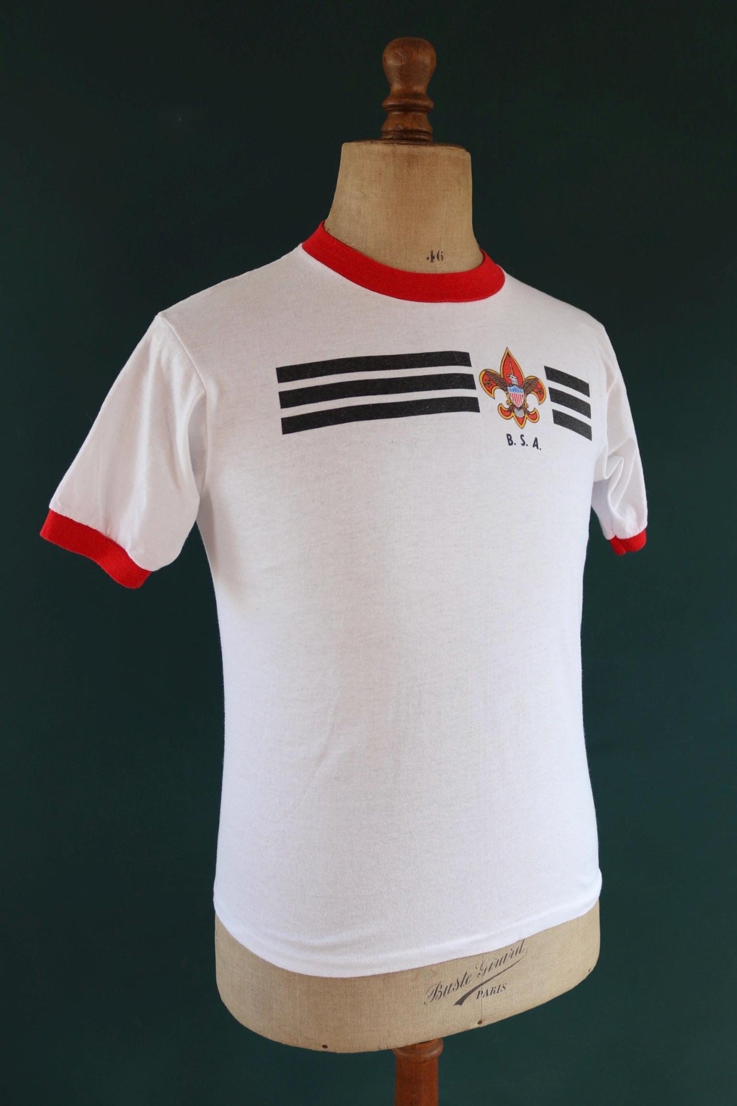 Vintage 1980s 90s Boy Scouts t shirt - BSA print - 36” chest - ringer sportswear - made in USA