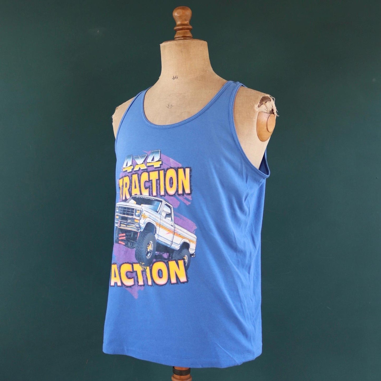 Vintage 1990s monster truck t shirt - vest top - off road design - tourist souvenir singlet - 42” chest