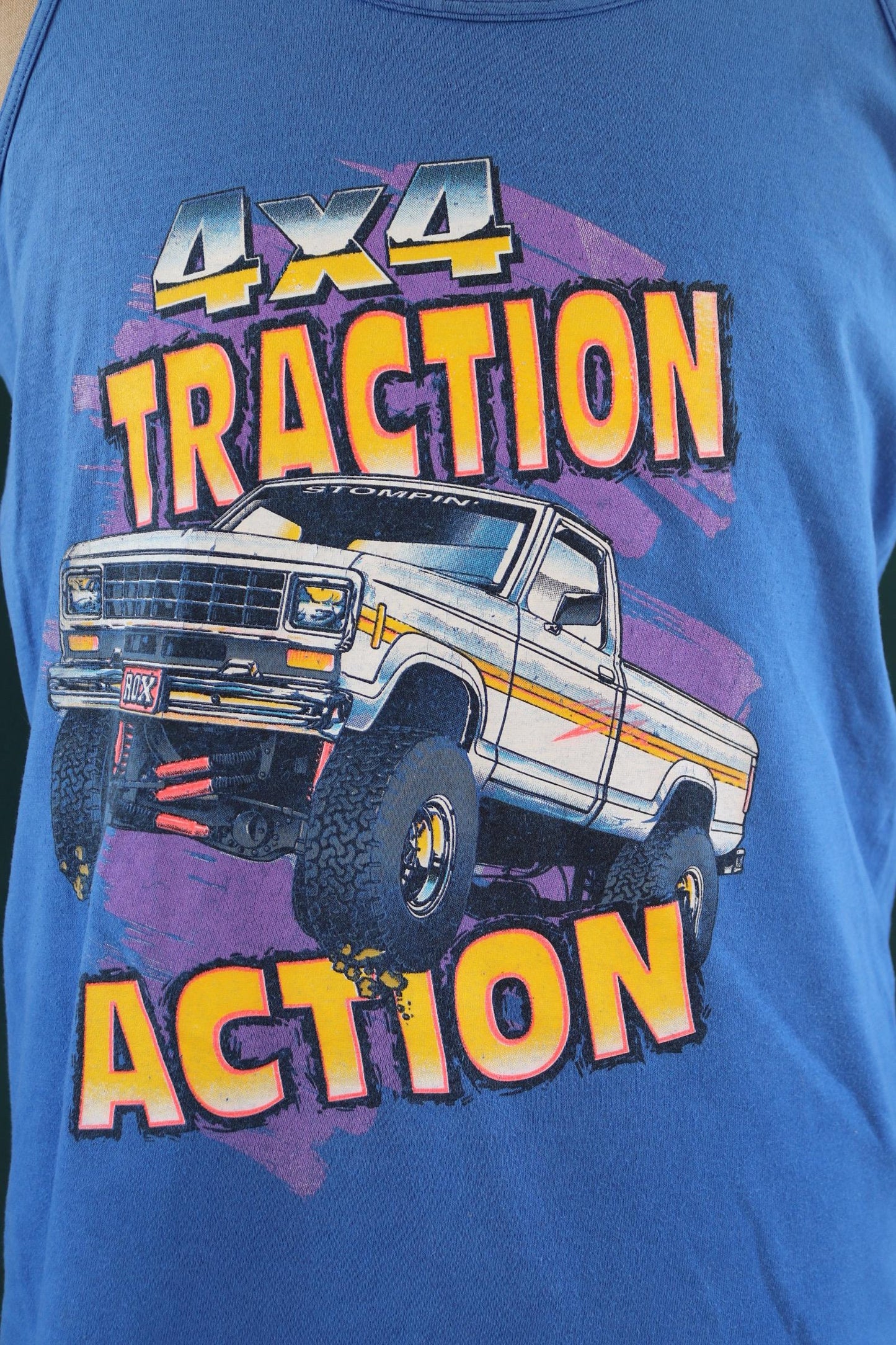 Vintage 1990s monster truck t shirt - vest top - off road design - tourist souvenir singlet - 42” chest