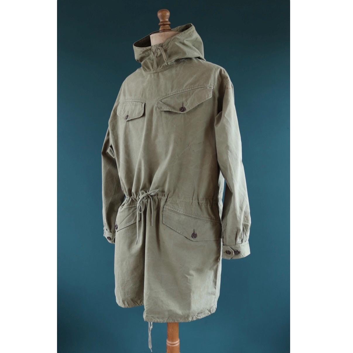 Vintage 1940s 50s French army smock - military anorak - M47 - 54” chest