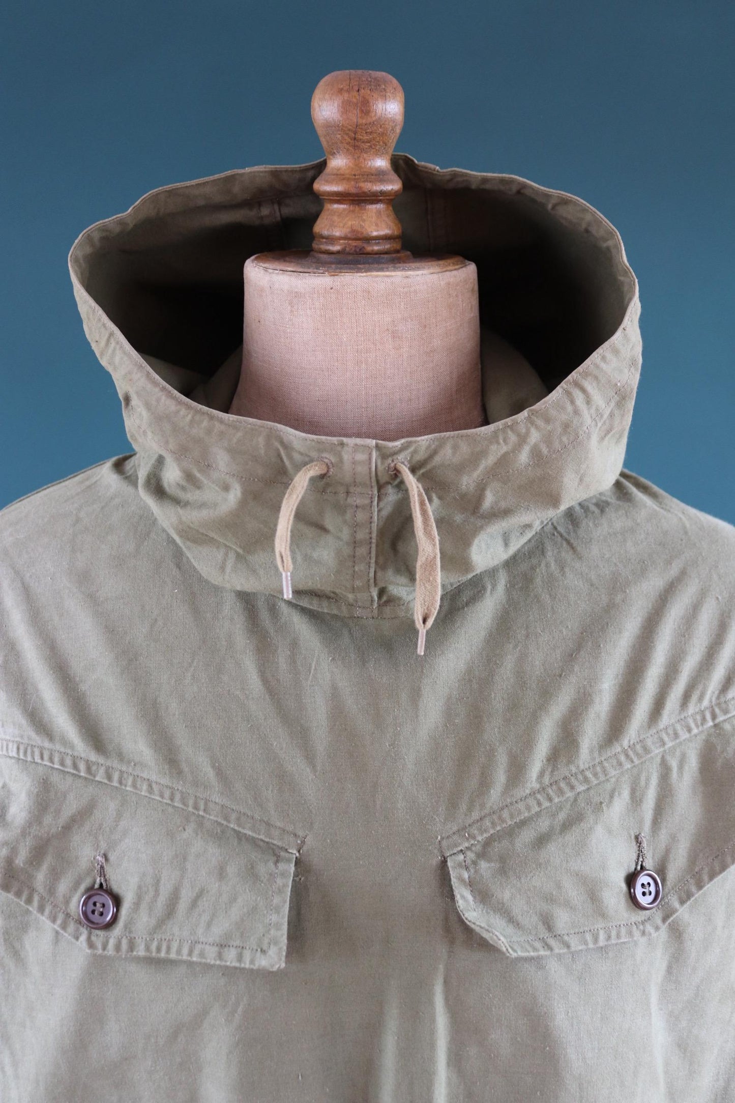 Vintage 1940s 50s French army smock - military anorak -M47 - 54” chest - for hiking