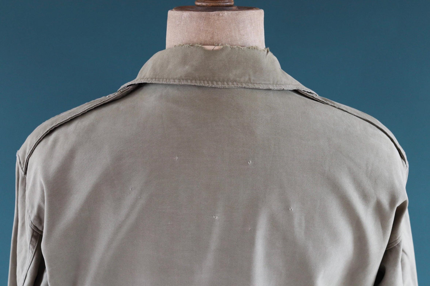 Vintage 1940s US army field jacket - WW2 M43 - green sateen cotton - 46” chest