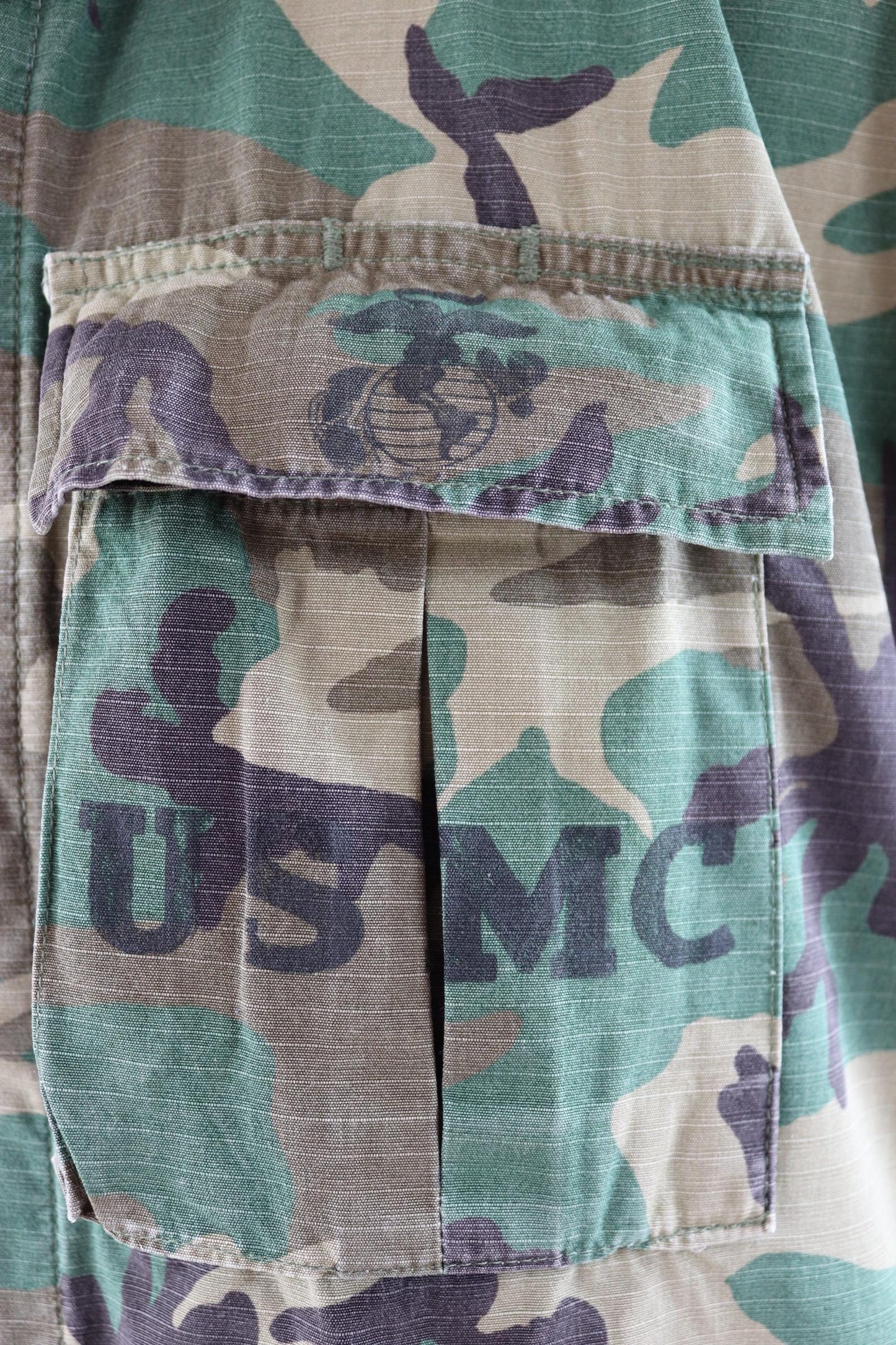 Vintage 1980s USMC camouflage shirt - rip stop - US marine corps - jungle jacket - 47" chest