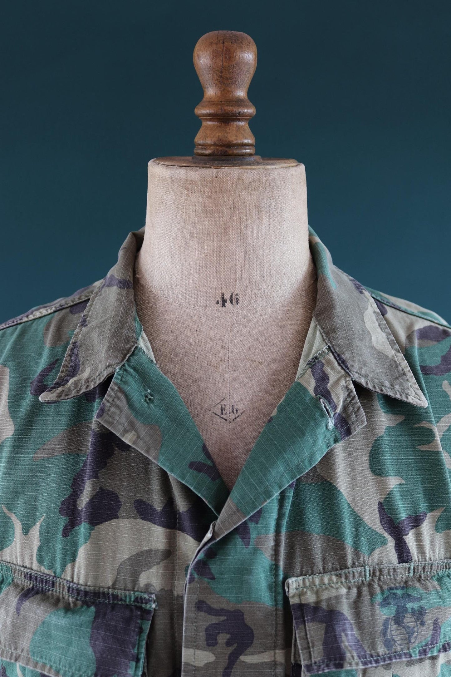 Vintage 1980s USMC camouflage shirt - rip stop - US marine corps - jungle jacket - 47" chest