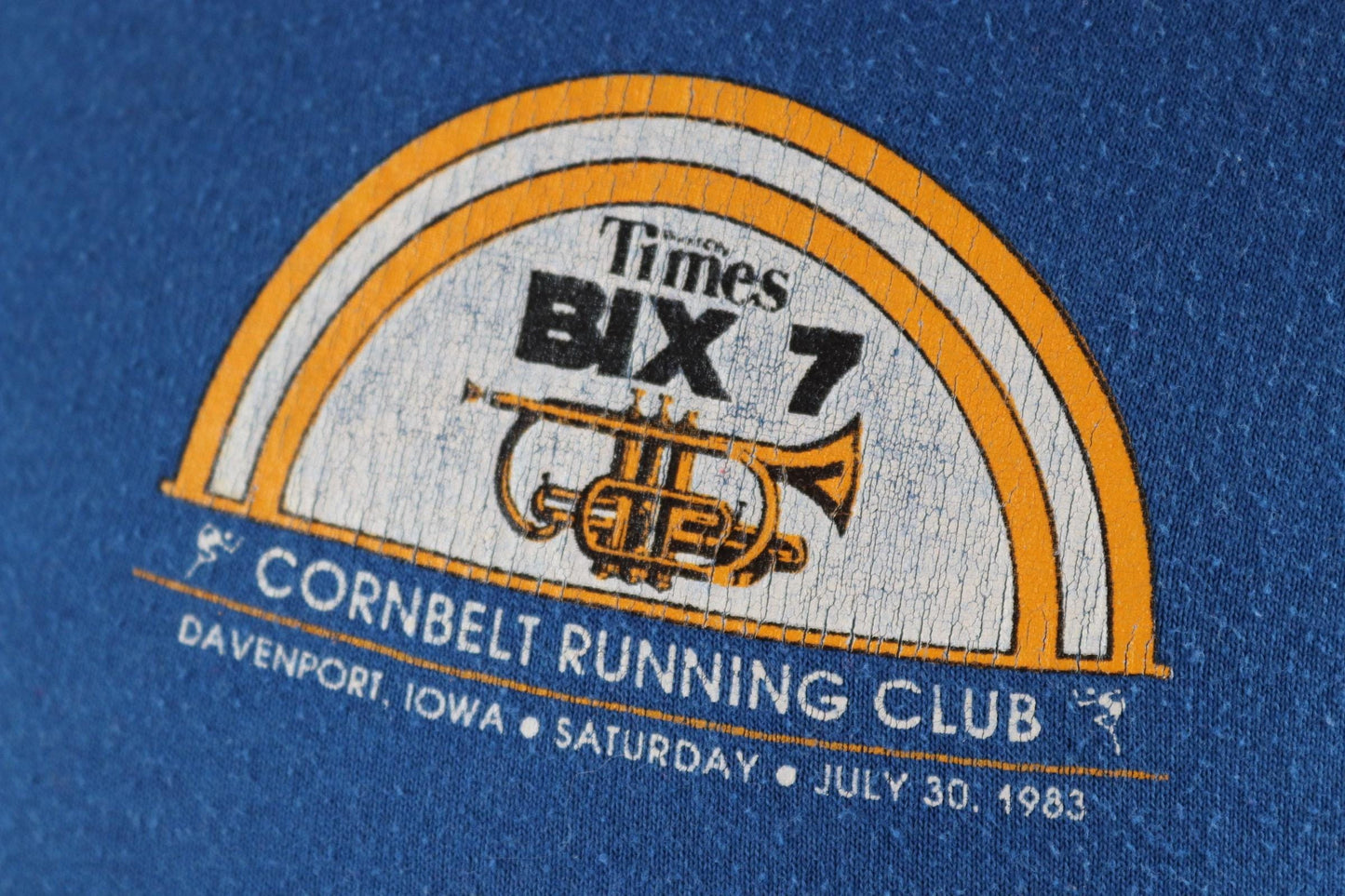 Vintage 1980s cornbelt running club t shirt - single stitch tee - 37” chest