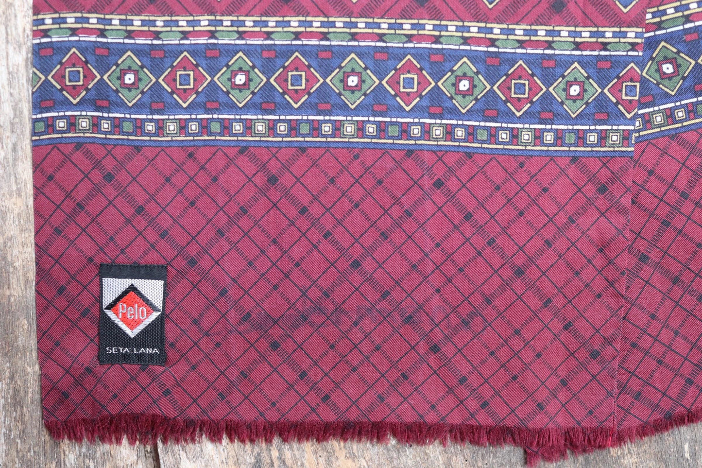 Vintage Italian scarf - silk and wool - mod style - Goodwood - wedding attire