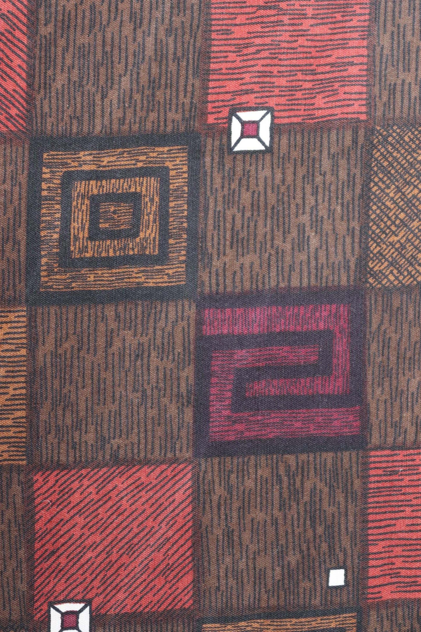 Vintage mens neck scarf - wool and silk - brown and burgundy - Goodwood festival - wedding attire