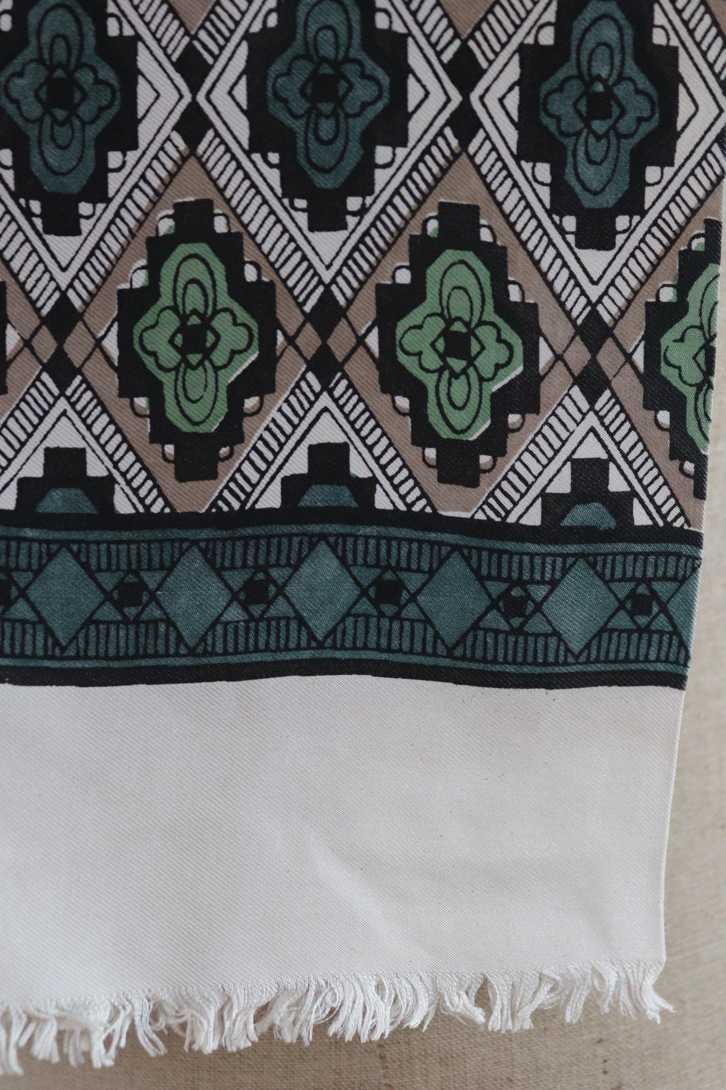 Vintage mens neck scarf - green and taupe - mod style - Goodwood festival - wedding attire