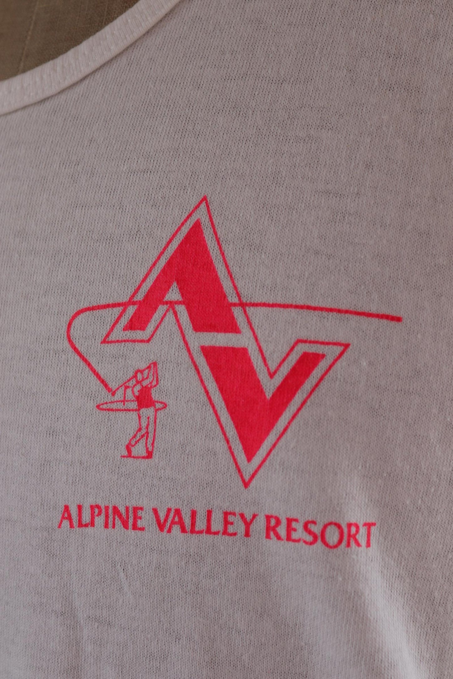 Vintage 1990s white and neon vest - Alpine golf resort - surf style for beach or gym - singlet t shirt - 40” chest