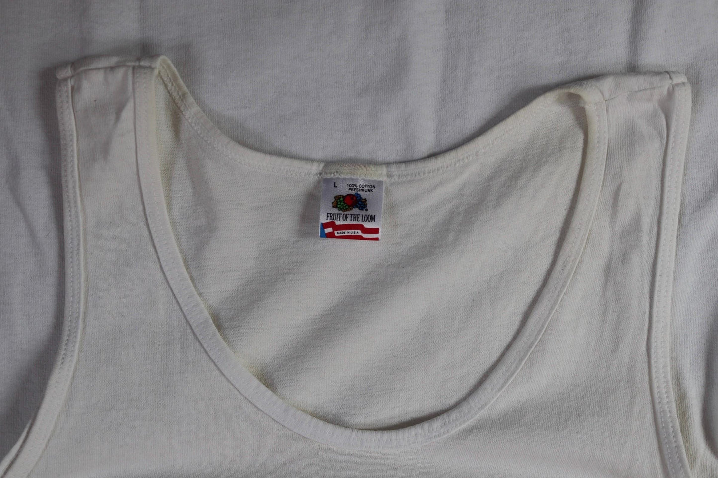 Vintage 1990s white and neon vest - Alpine golf resort - surf style for beach or gym - singlet t shirt - 40” chest