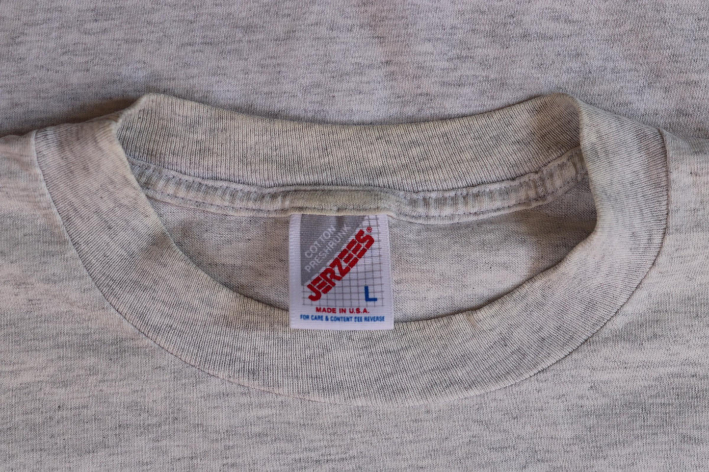 Vintage 1990s Seattle t shirt - designer fish - neon print - grey marl - 42” chest