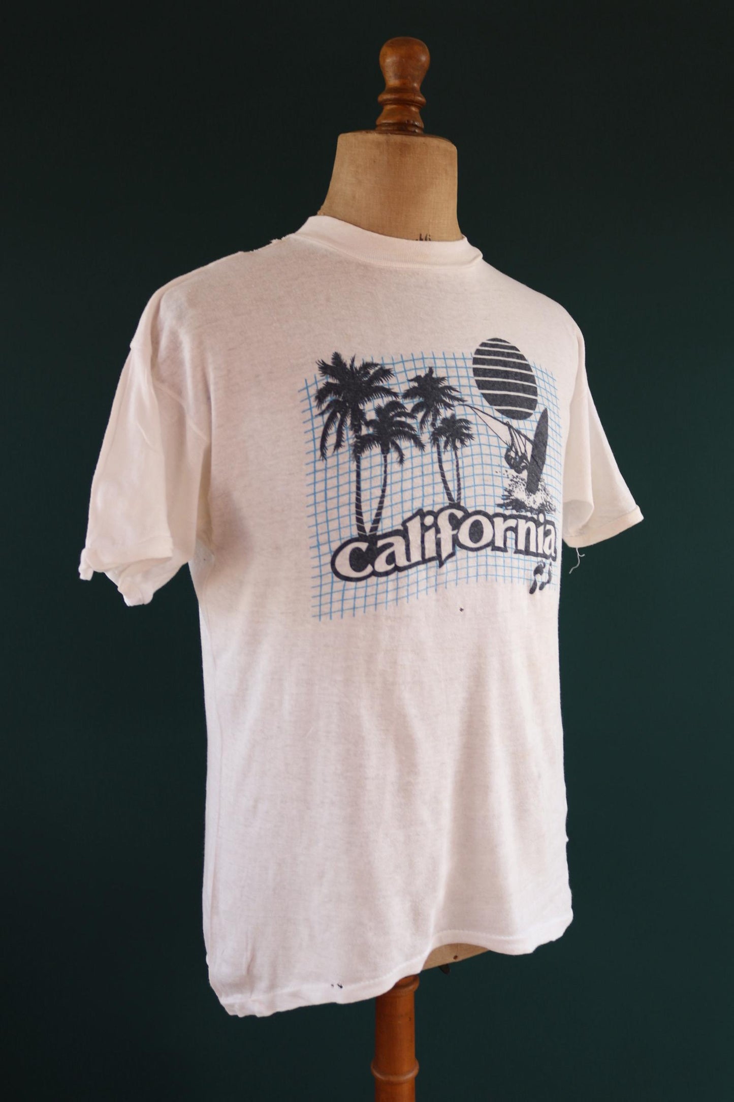 Vintage 1990s California surf t shirt - Hang Ten - palm tree print 42” chest