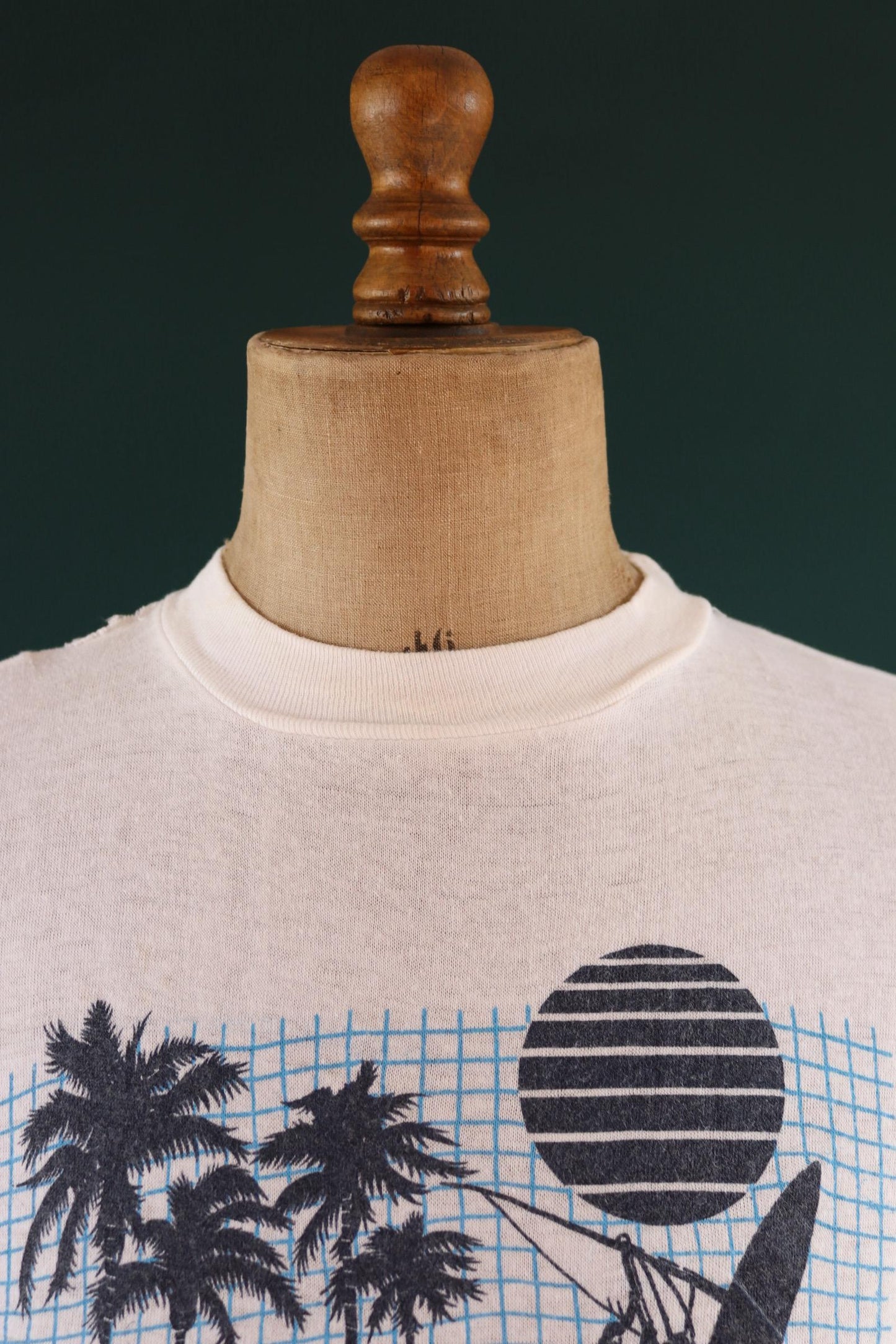 Vintage 1990s California surf t shirt - Hang Ten - palm tree print 42” chest