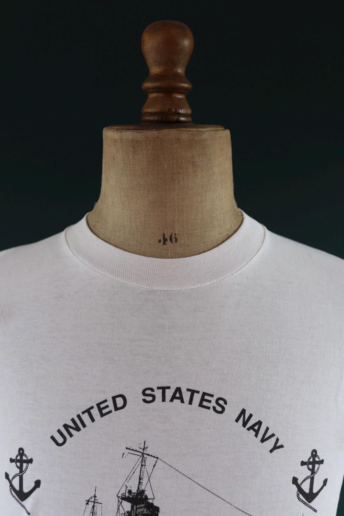 Vintage 1990s US Navy ship t shirt - USS Mahan - military print - single stitch - 40” chest