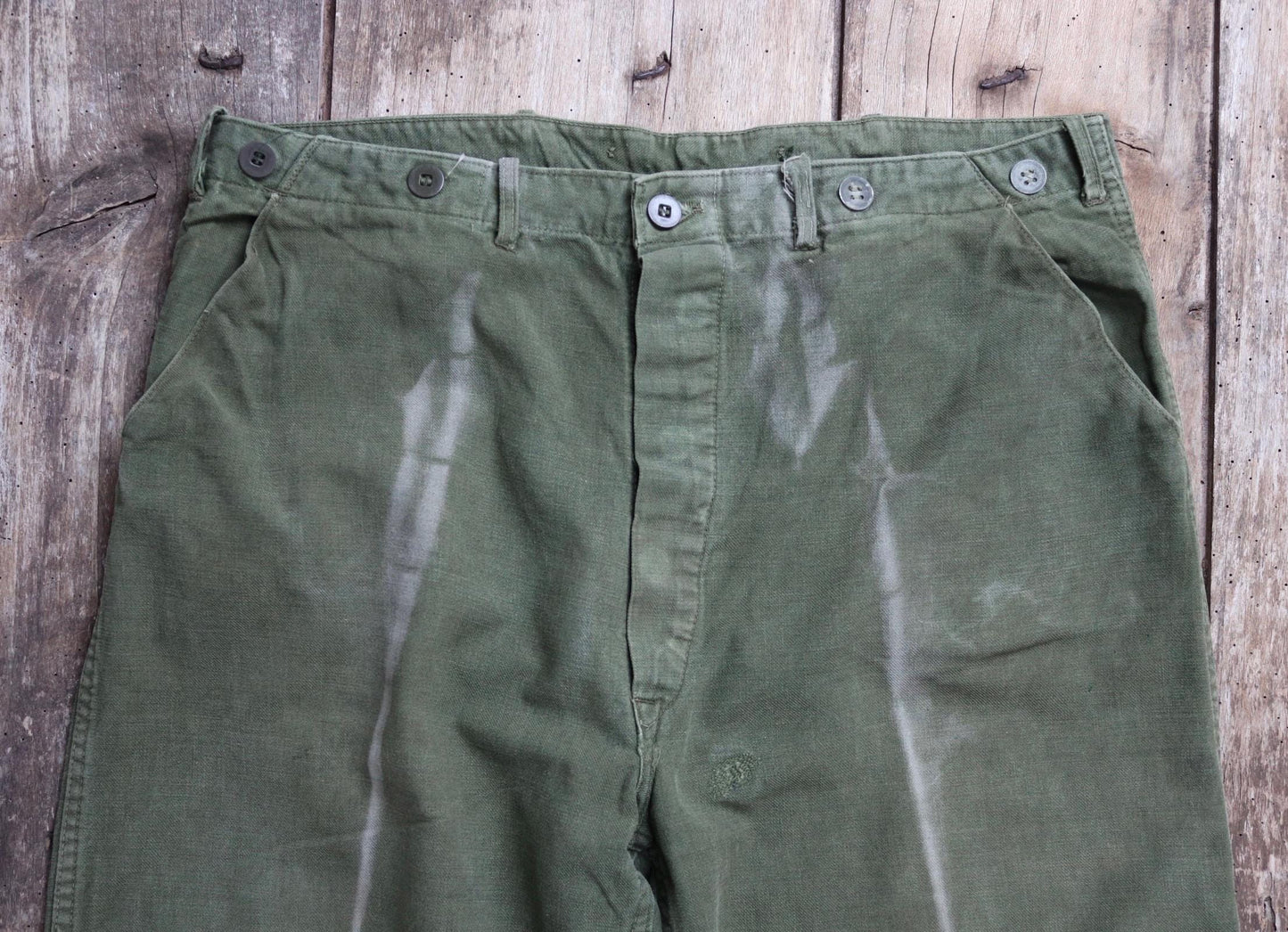 Vintage 1940s 1950s Swedish military workwear trousers - cotton twill utility pants - buckle back - 34” x 29”
