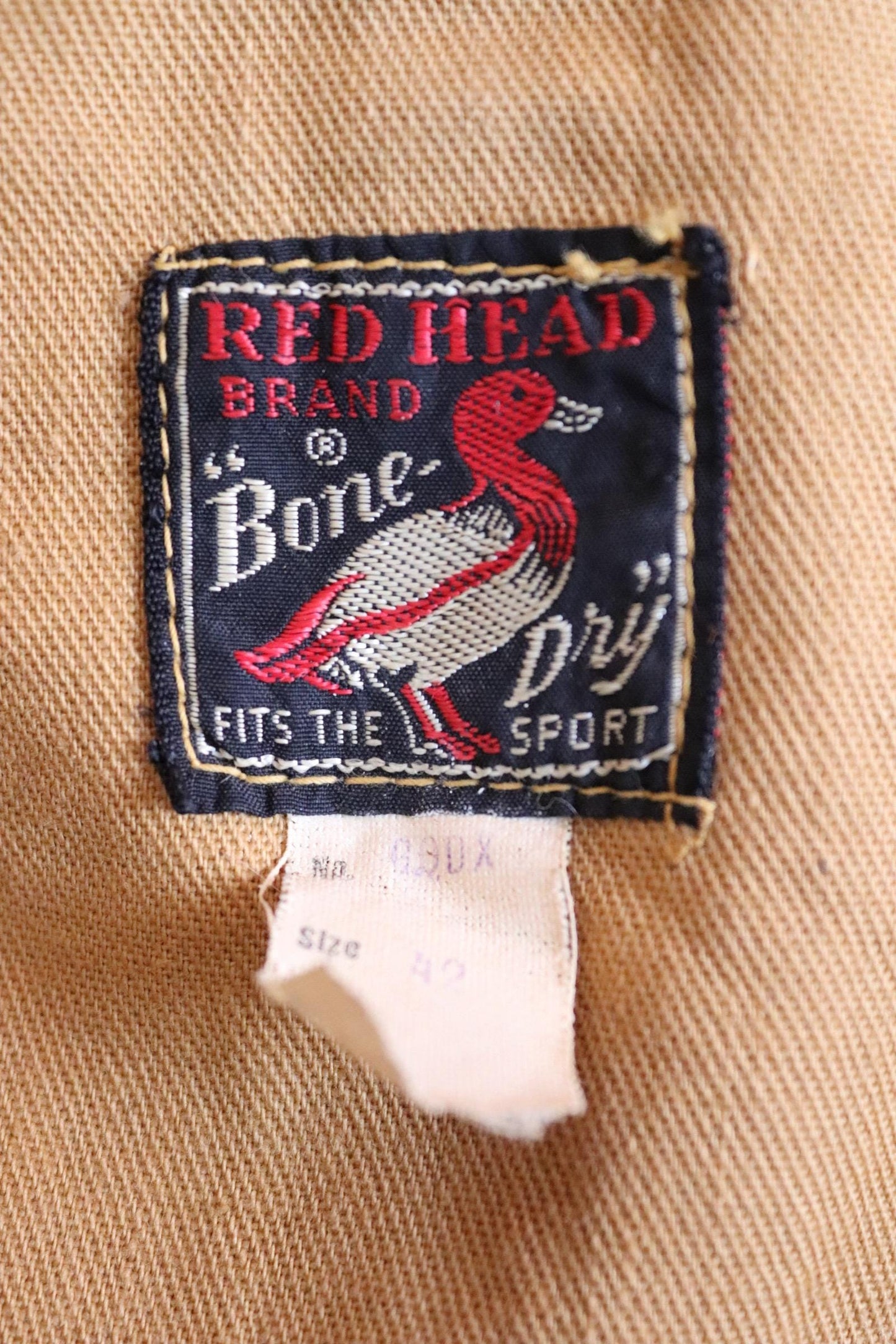 Vintage 1940s tin cloth hunting jacket - American workwear - duck cotton canvas - 48” chest - Red Head