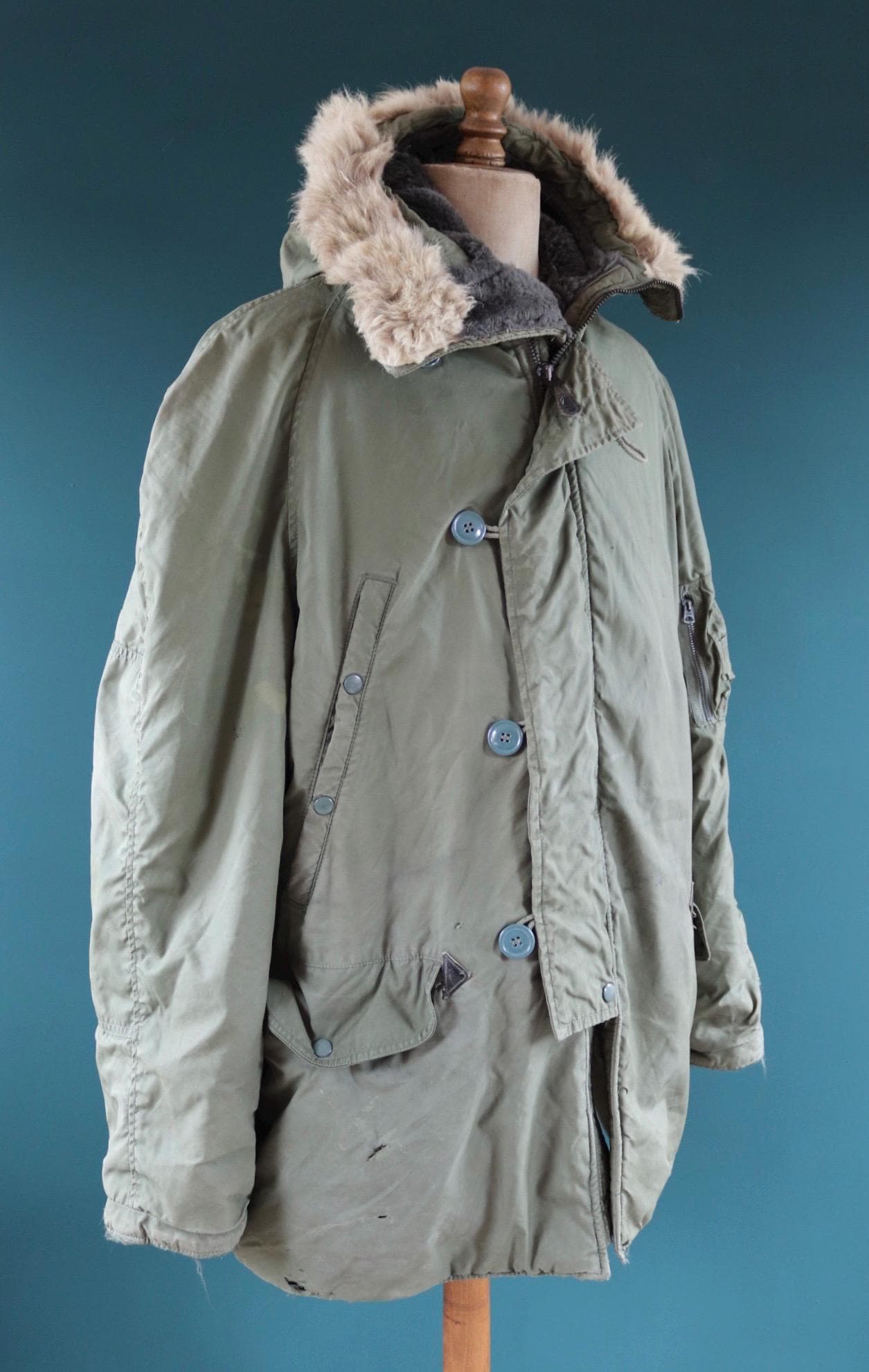 Vintage 1970s USAF N3B parka - US Air Force green snorkel jacket - 58” chest - extreme cold weather - Vietnam era