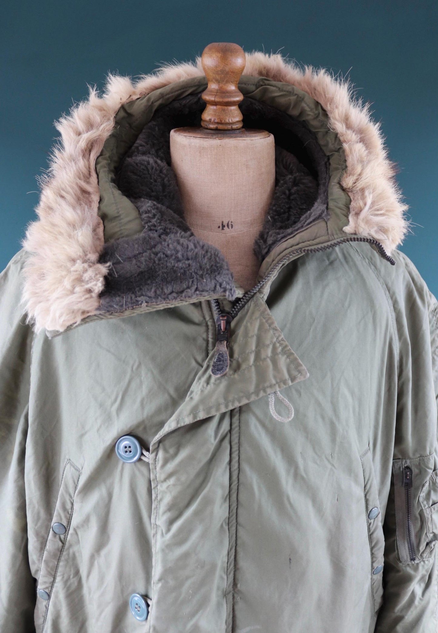 Vintage 1970s USAF N3B parka - US Air Force green snorkel jacket - 58” chest - extreme cold weather - Vietnam era