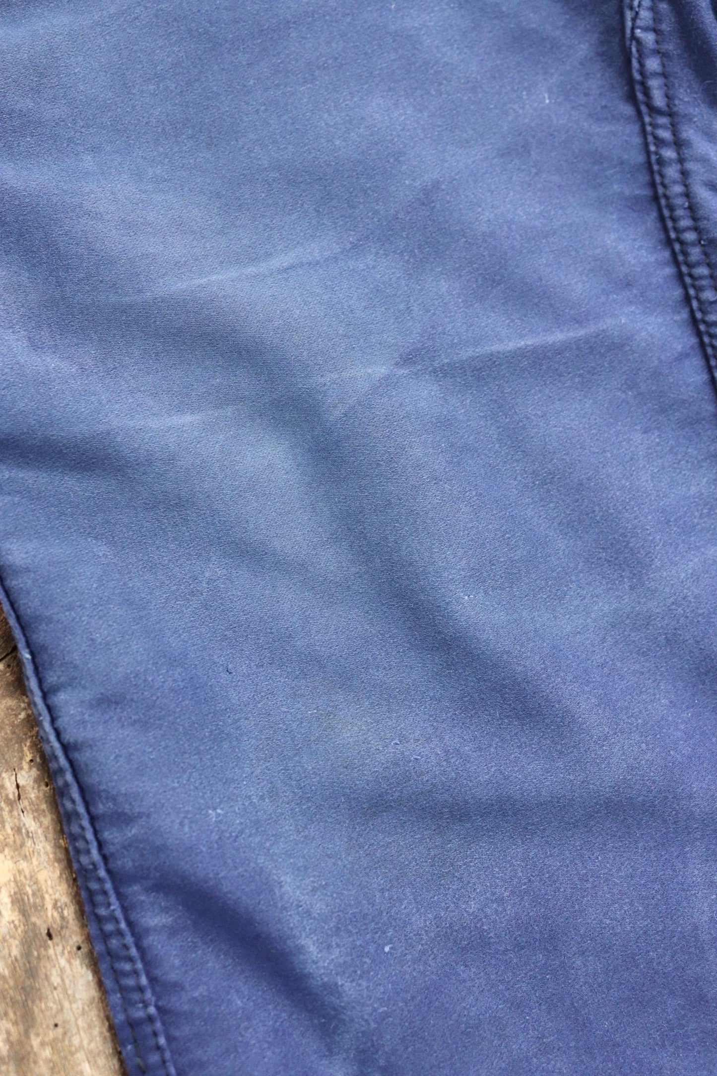 Vintage 1960s 70s French moleskin trousers - blue cotton workwear - chore pants - Le Mont St Michel - 31” x 23”