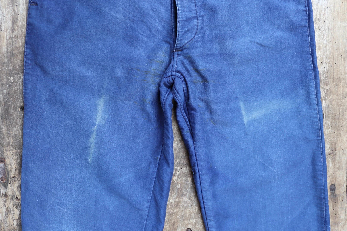 Vintage 1940s 50s French workwear trousers - moleskin chore pants - buckle back - 32” x 25”
