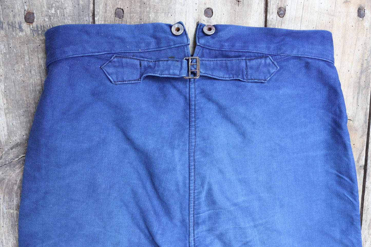 Vintage 1940s 50s French workwear trousers - moleskin chore pants - buckle back - 32” x 25”