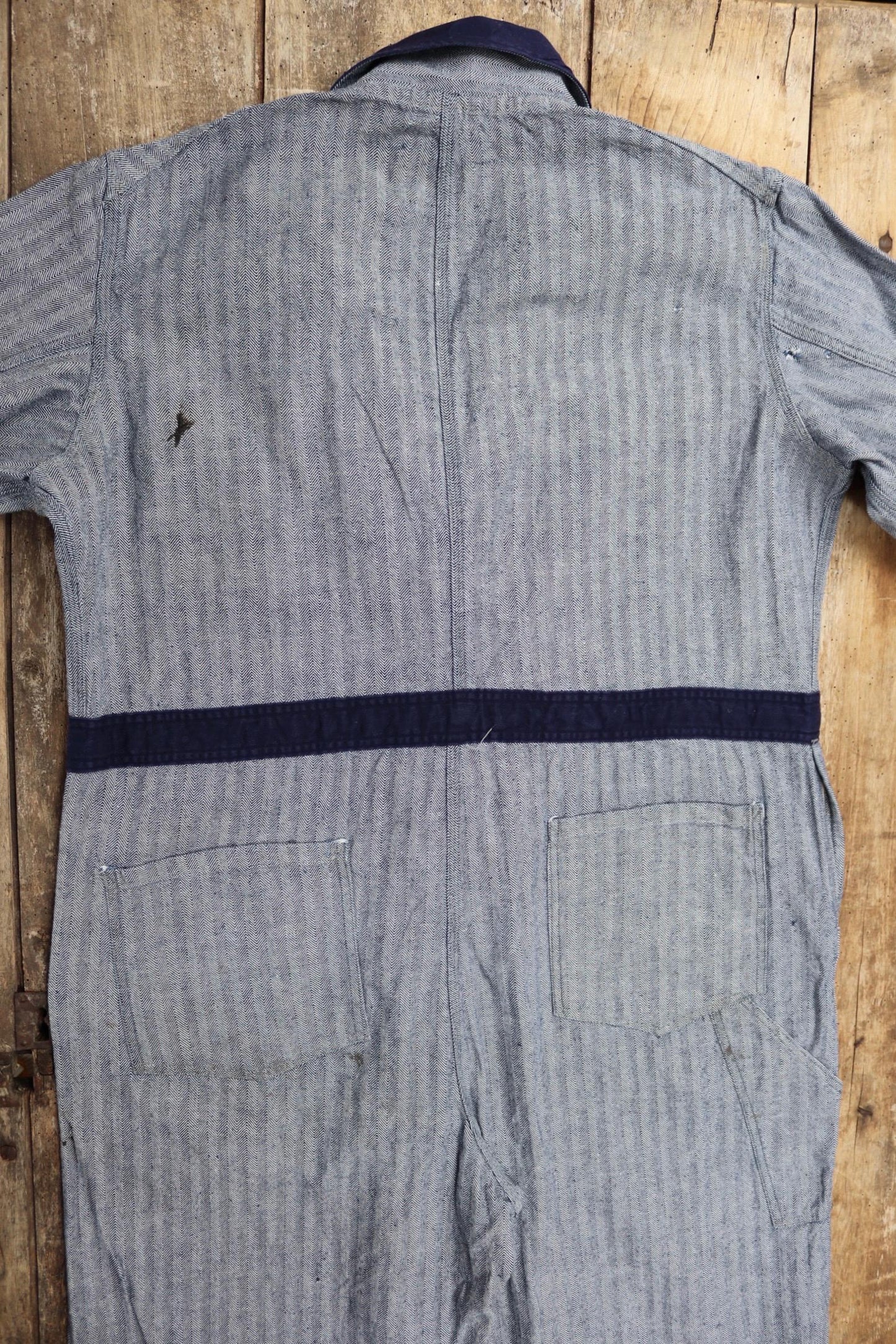 Vintage 1960s workwear coveralls - herringbone denim overalls - 46” x 39” x 32” - mechanic boiler suit - Goodwood outfit