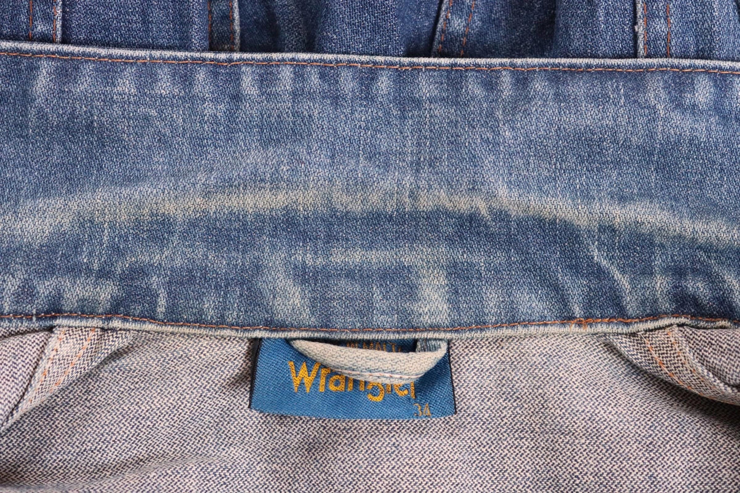 Vintage 1980s Wrangler trucker jacket - 36" chest - denim workwear - whisker fade