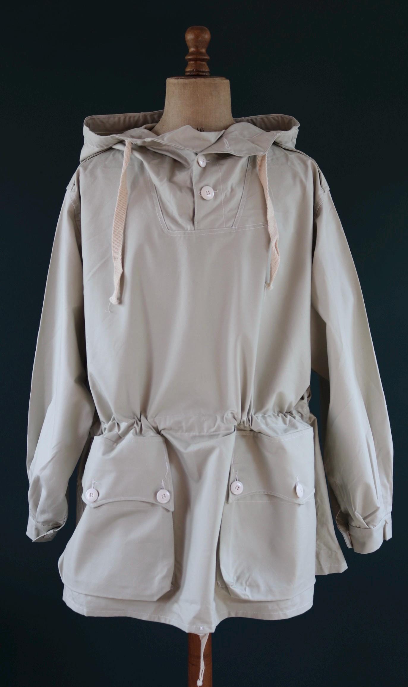 Vintage 1960s Swedish snow blouse smock - snoblus - military anorak - 57” chest