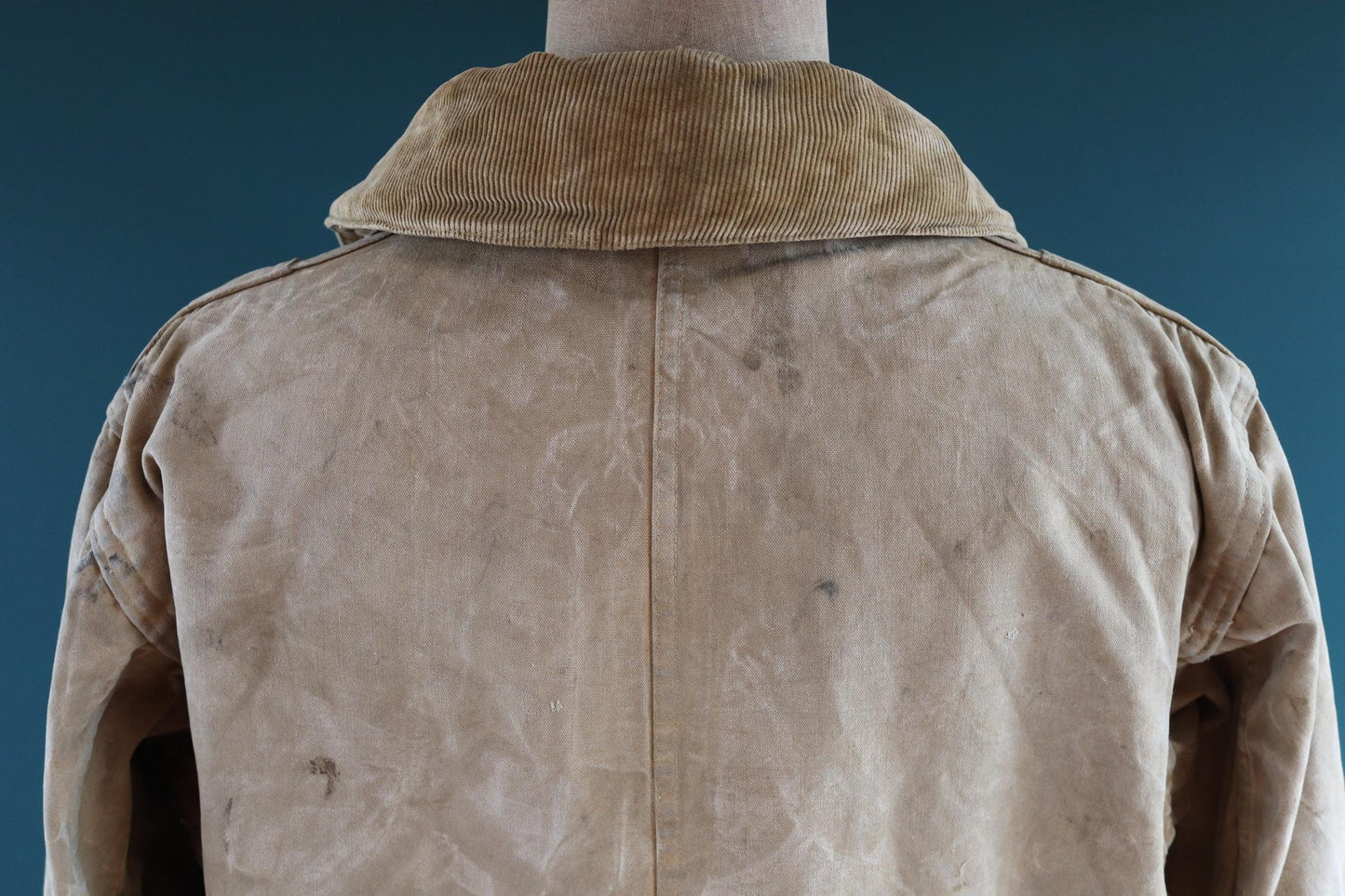 Vintage 1940s duck cotton hunting jacket - American workwear - tin cloth - 48” chest - Red Head