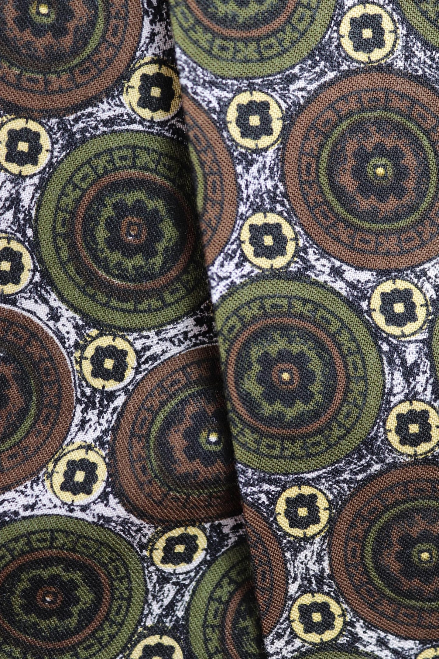 Vintage mens neck scarf - wool and silk - brown and green - Goodwood festival - wedding attire