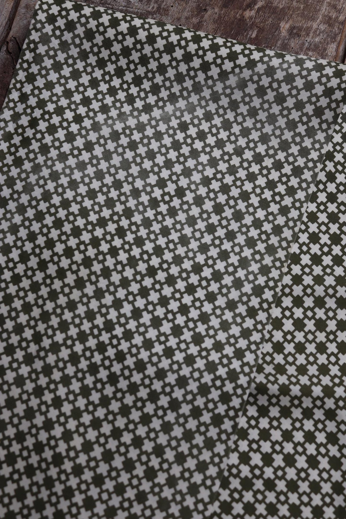 Vintage mens neck scarf - green and cream - mod style - Goodwood festival - wedding attire