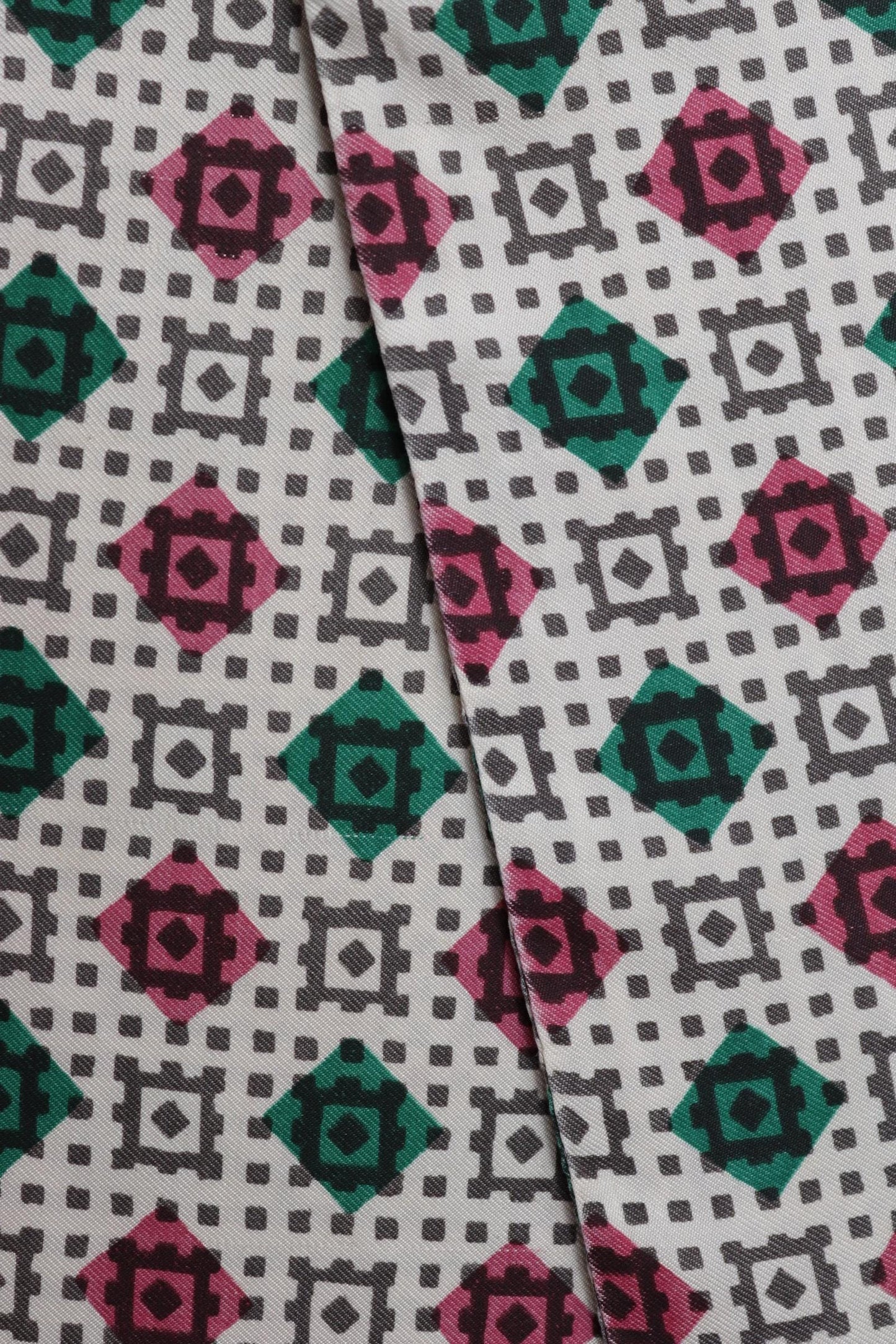 Vintage mens neck scarf - pink and green - mod style - Goodwood festival - wedding attire