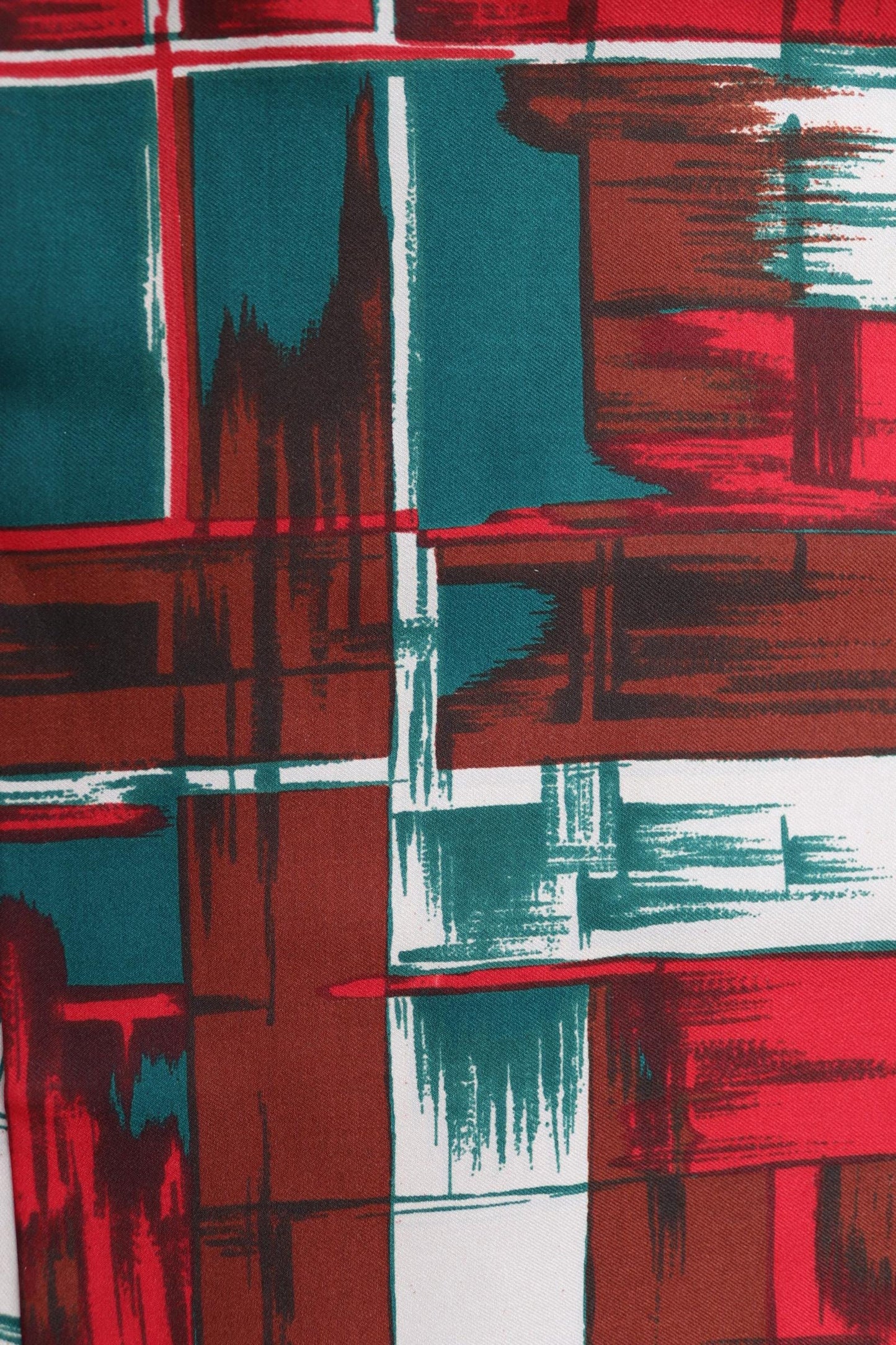 Vintage mens neck scarf - green and red - mod style - Goodwood festival - wedding attire