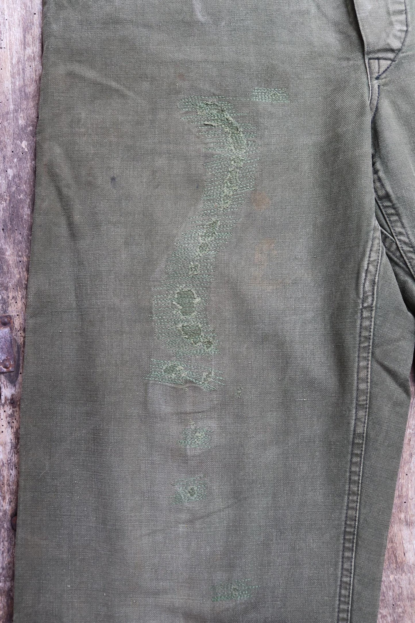 Vintage 1940s 50s Swedish army trousers - military workwear - cotton twill buckle back pants - utility field chore - 34” x 30”
