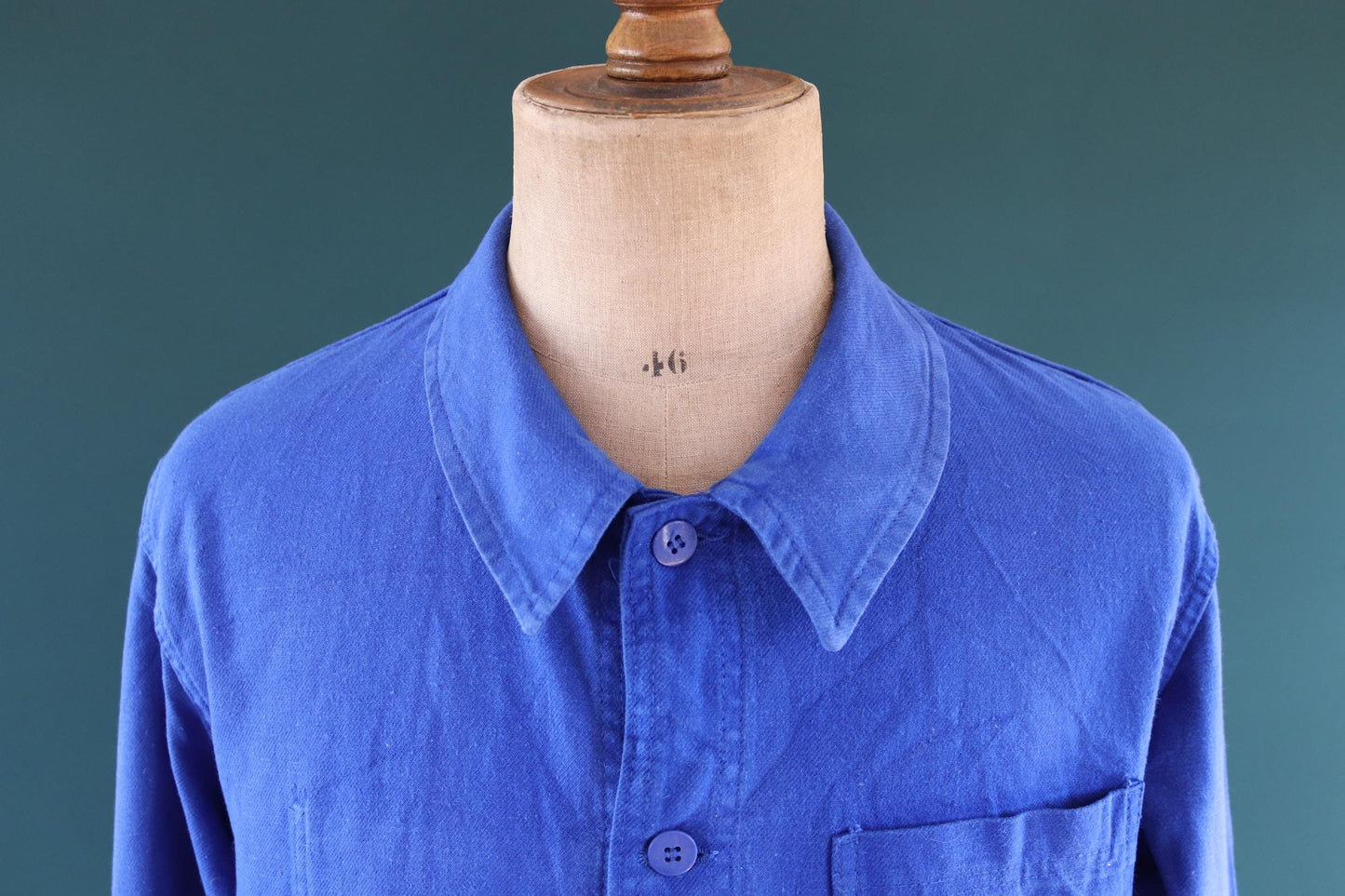 Vintage French blue workwear jacket - 1960s chore coat - cotton twill - 46” chest - bleu de travail - Bill Cunningham