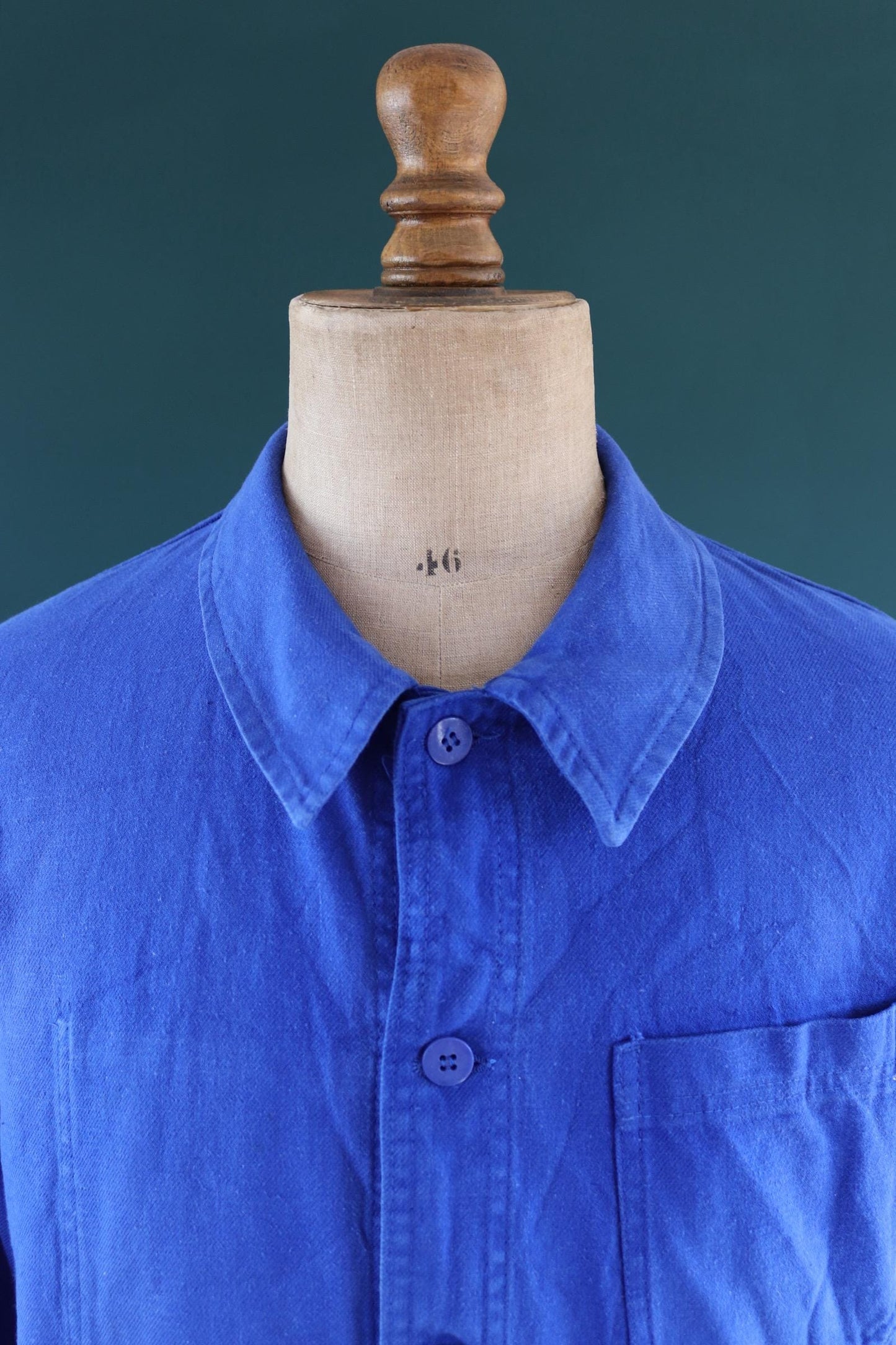 Vintage French blue workwear jacket - 1960s chore coat - cotton twill - 46” chest - bleu de travail - Bill Cunningham