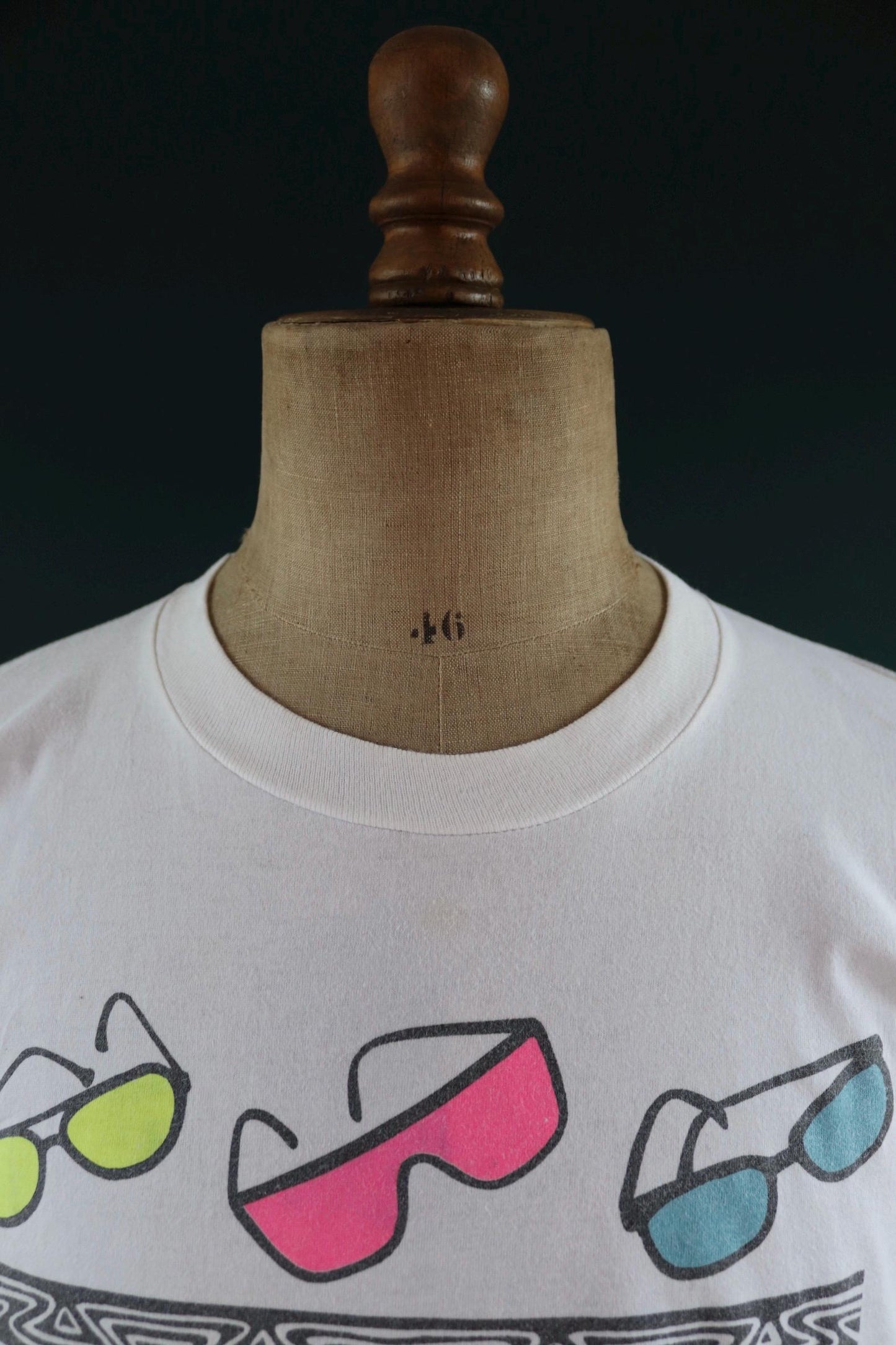 Vintage 1990s Iowa t shirt - sunglasses - neon print - 44” chest