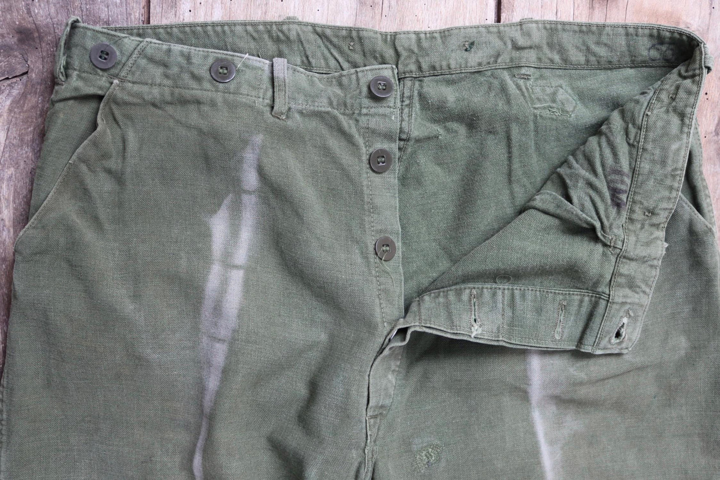 Vintage 1940s 1950s Swedish military workwear trousers - cotton twill utility pants - buckle back - 34” x 29”
