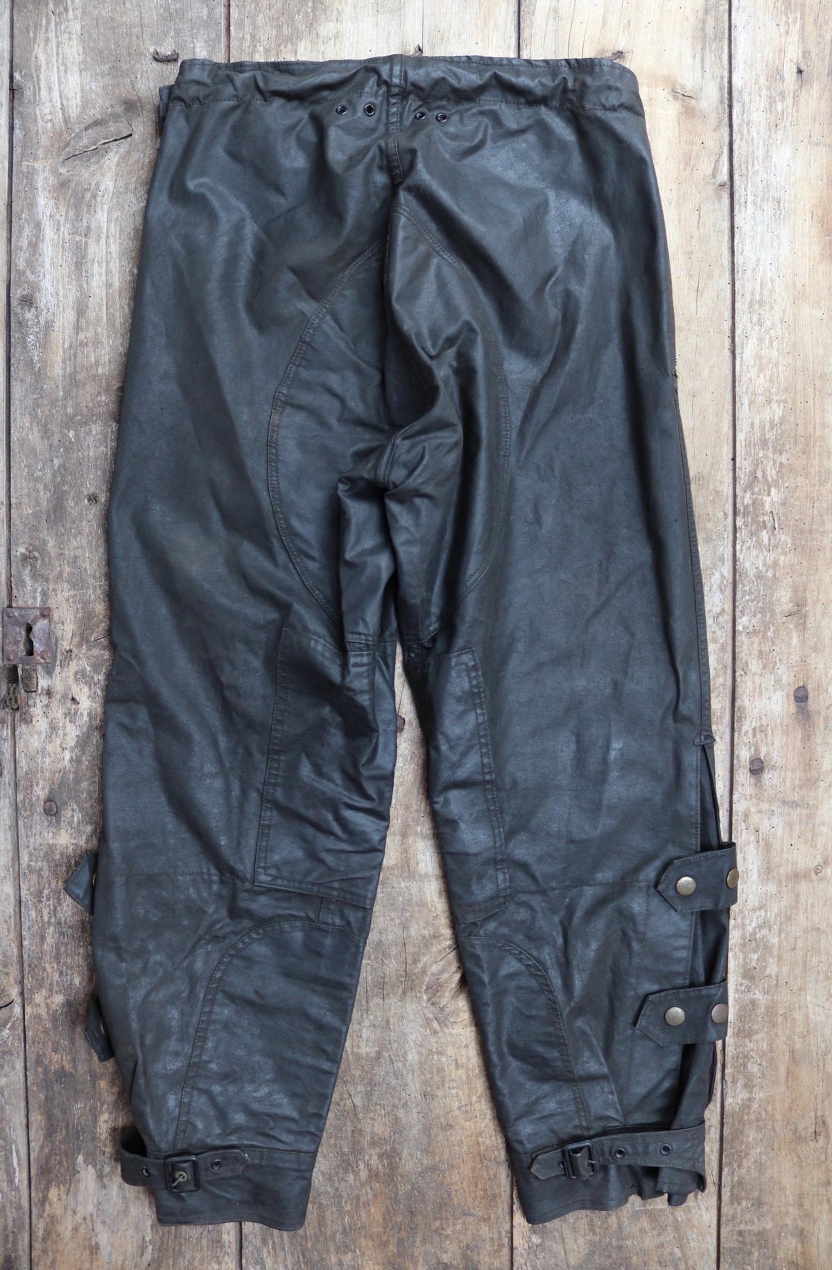 Vintage 1950s Barbour International trousers - waxed cotton biker pants - 30” x 27”