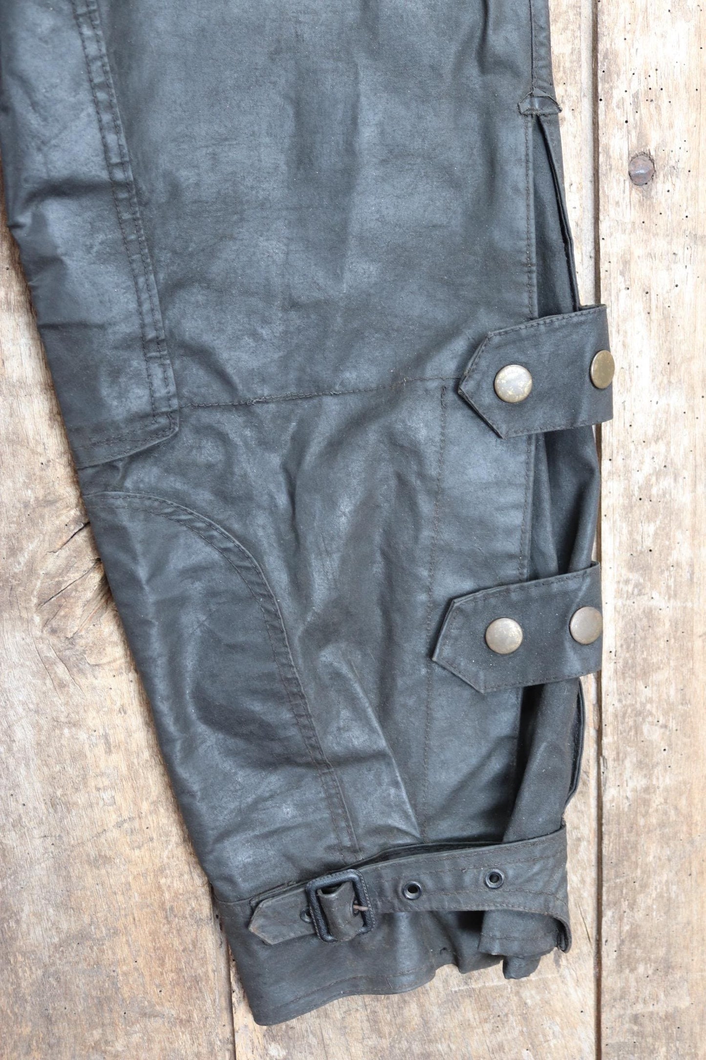 Vintage 1950s Barbour International Suit trousers - waxed cotton - 30" x 27" - Newey press studs - for motorcycle riding - dispatch rider