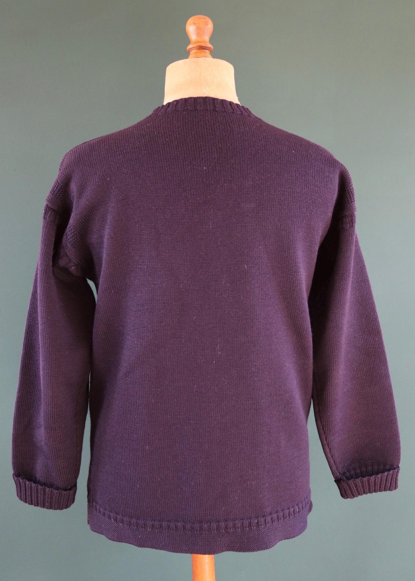 Vintage wool Guernsey jumper - fisherman workwear - Breton sweater - 41” chest