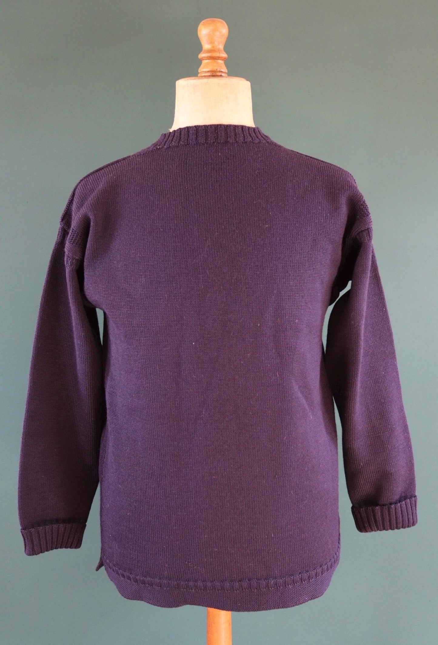 Vintage wool Guernsey jumper - fisherman workwear - Breton sweater - 41” chest