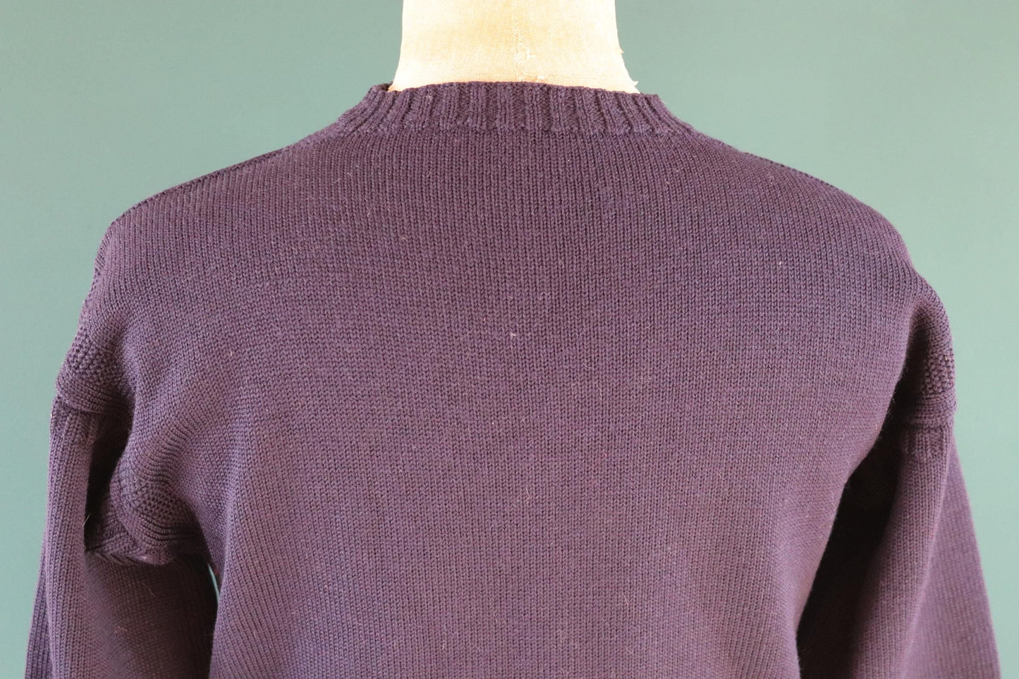 Vintage wool Guernsey jumper - fisherman workwear - Breton sweater - 41” chest