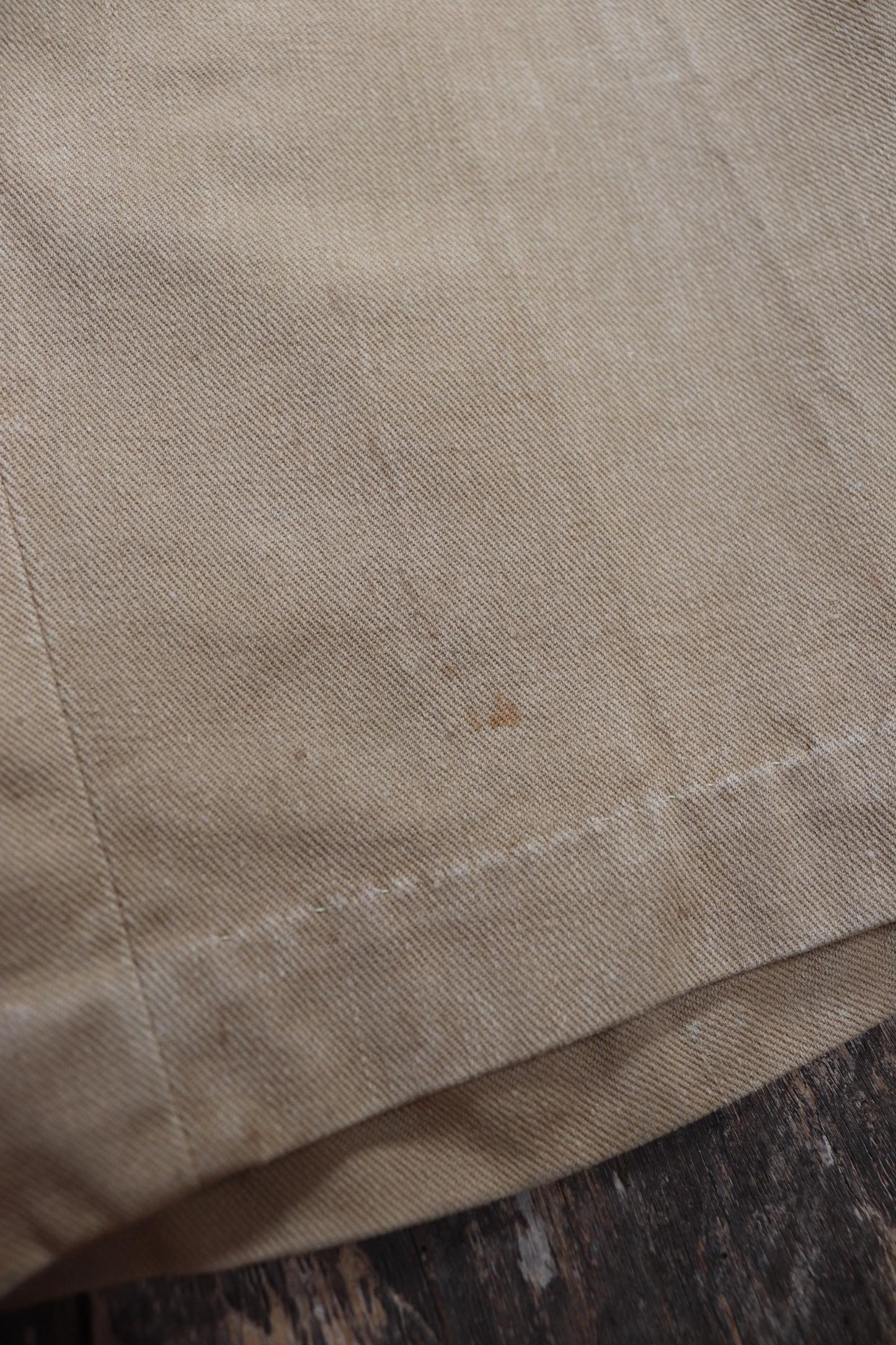 Vintage 1900s 10s French cotton trousers - antique military pants - 38” x 30” - fishtail v notch - buckle back