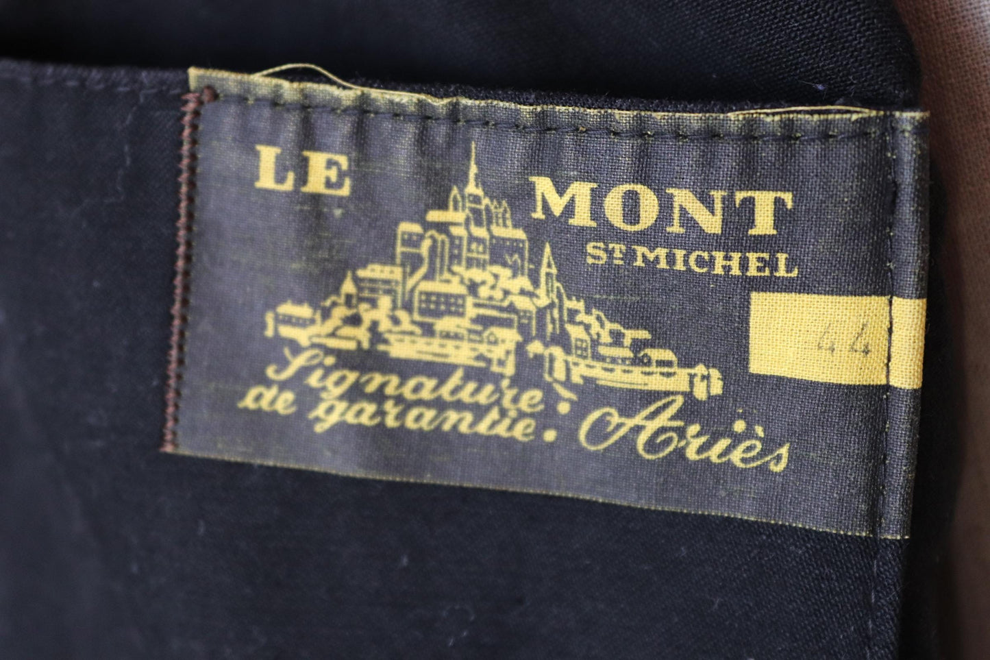 Vintage French black moleskin workwear jacket - Le Mont St Michel - 1950s chore coat - 39” chest