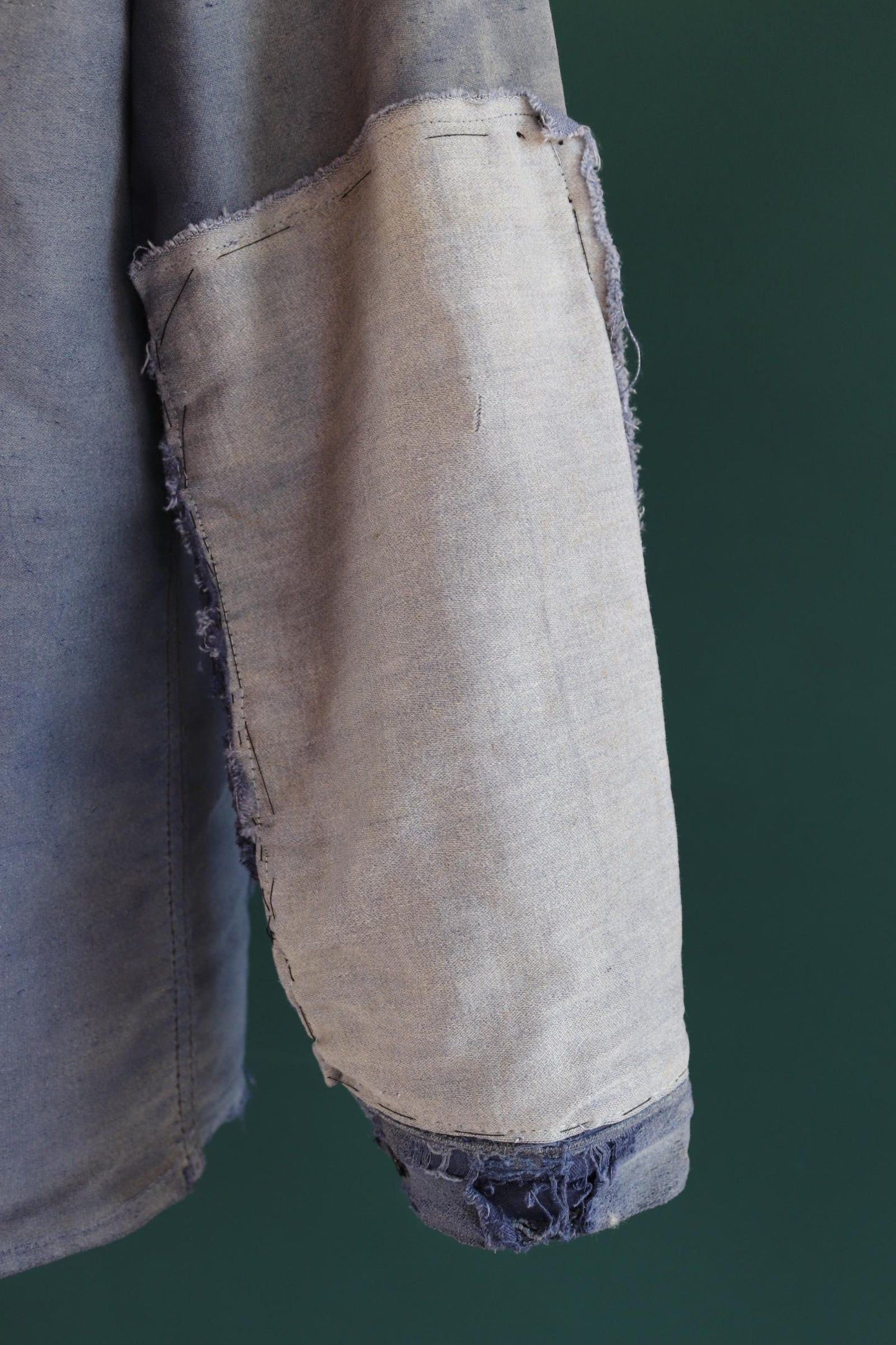 Vintage French blue moleskin jacket - Le Laboureur - 1960s chore coat - distressed condition workwear - 42” chest - faded bleu de travail